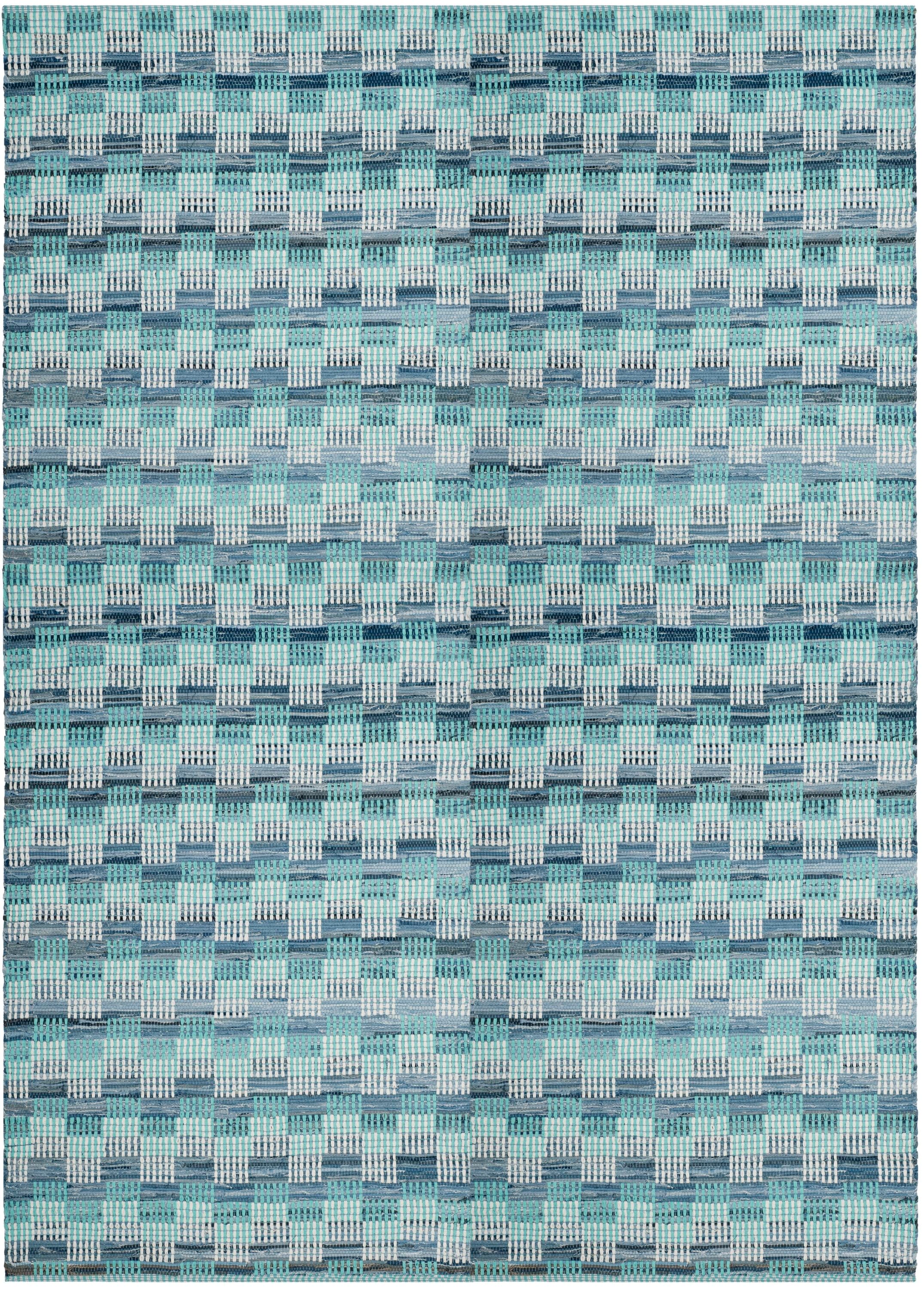 Safavieh MTK121C-8 Montauk Malibu 8 x 10 (ft) Cotton Turquoise/Multi Rectangular Indoor Stripe Coastal Area rug