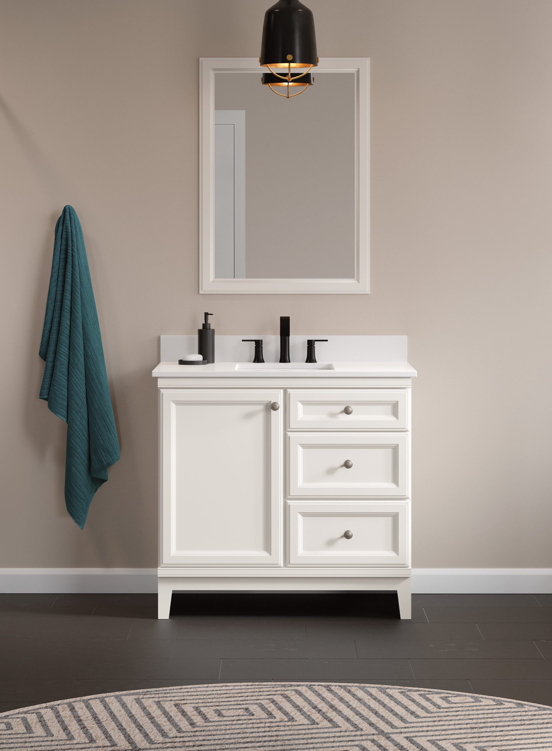 Diamond NOW Calhoun 36-in White Bathroom Vanity Cabinet in the Bathroom ...