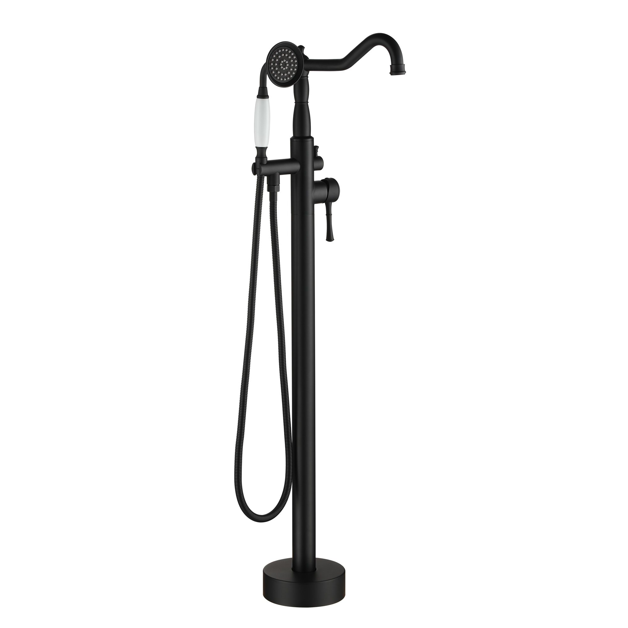 Woodbridge Frankfurt Matte Black 1-handle Freestanding Swivel Bathtub  Faucet with Hand Shower