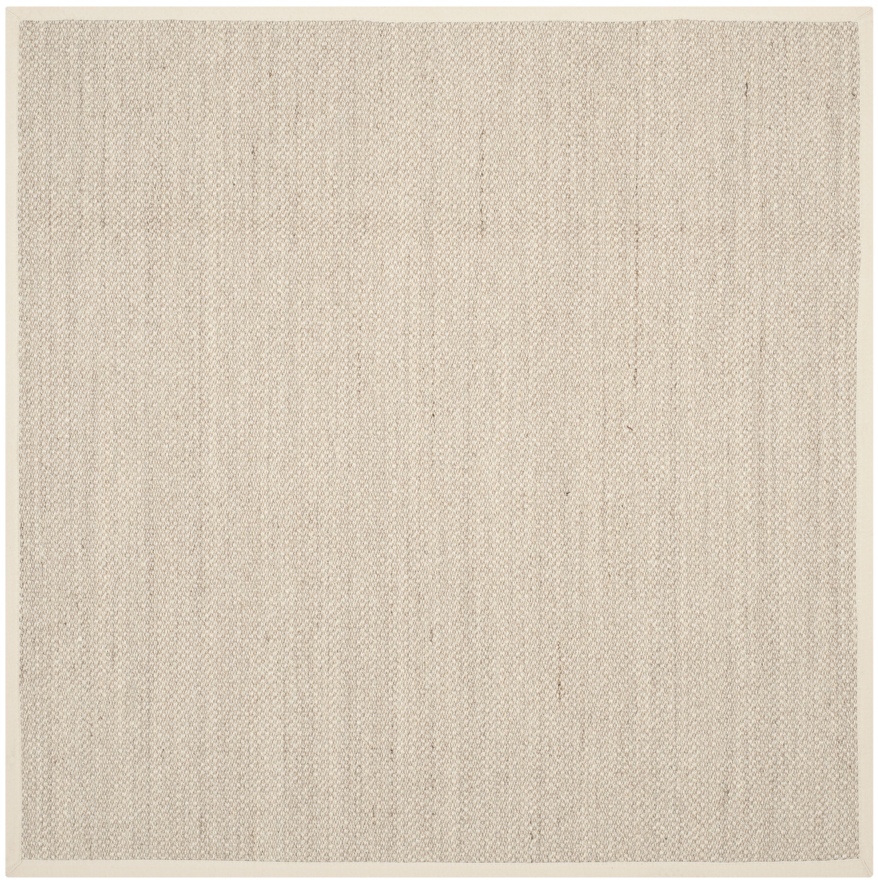Safavieh NF143C-9SQ Natural Fiber Pines 9 x 9 (ft) Loomed Sisal Marble/Beige Square Indoor Solid Coastal Area rug