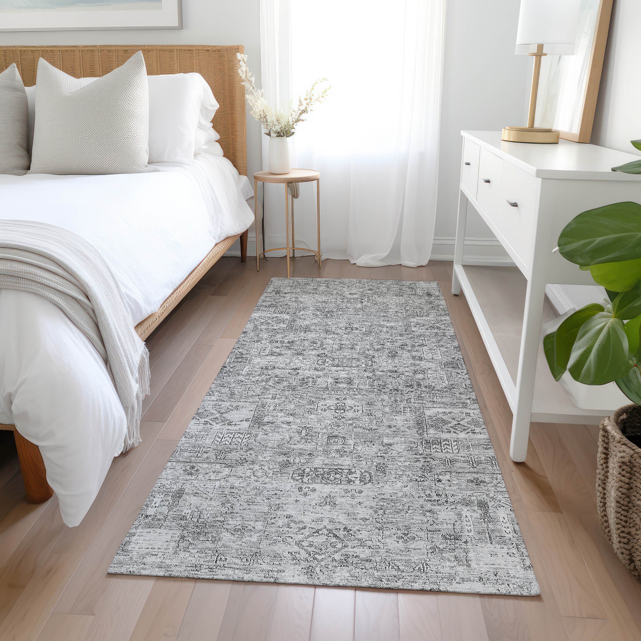 Addison Rugs ACN611GY2X8 Chantille ACN611GY 2 x 7 (ft) Polyester Gray Rectangular Indoor/Outdoor Abstract Machine washable Runner rug