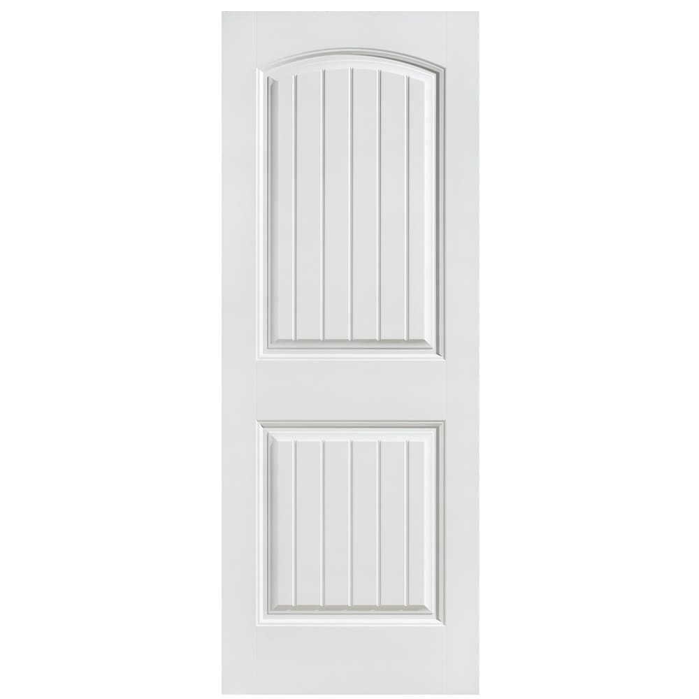 RELIABILT 244801 32-in x 80-in 2-panel round top plank Smooth Hollow core Primed Molded composite Slab Door