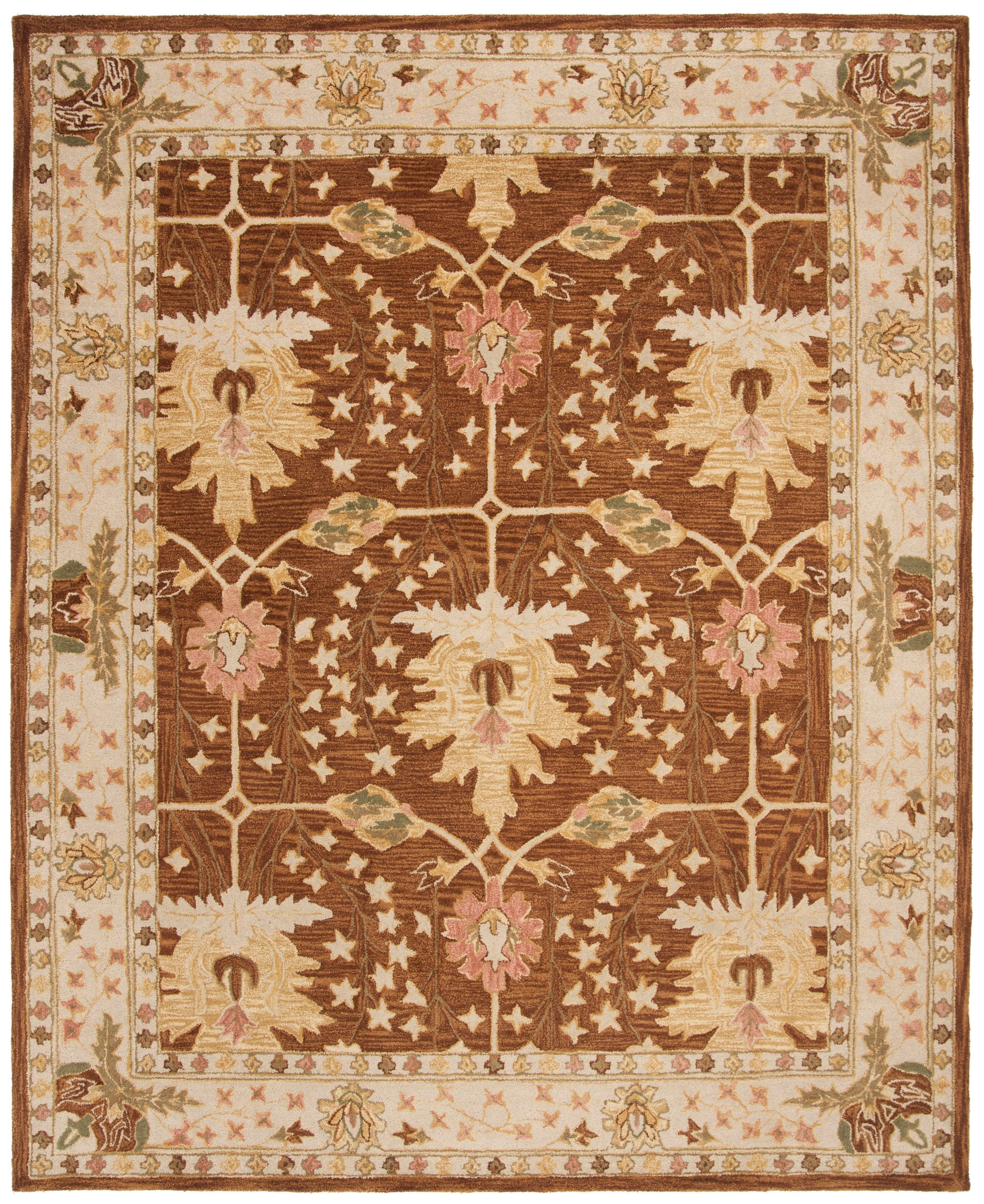 Anatolia Brown and Beige 8' x 10' Hand Tufted Wool Area Rug