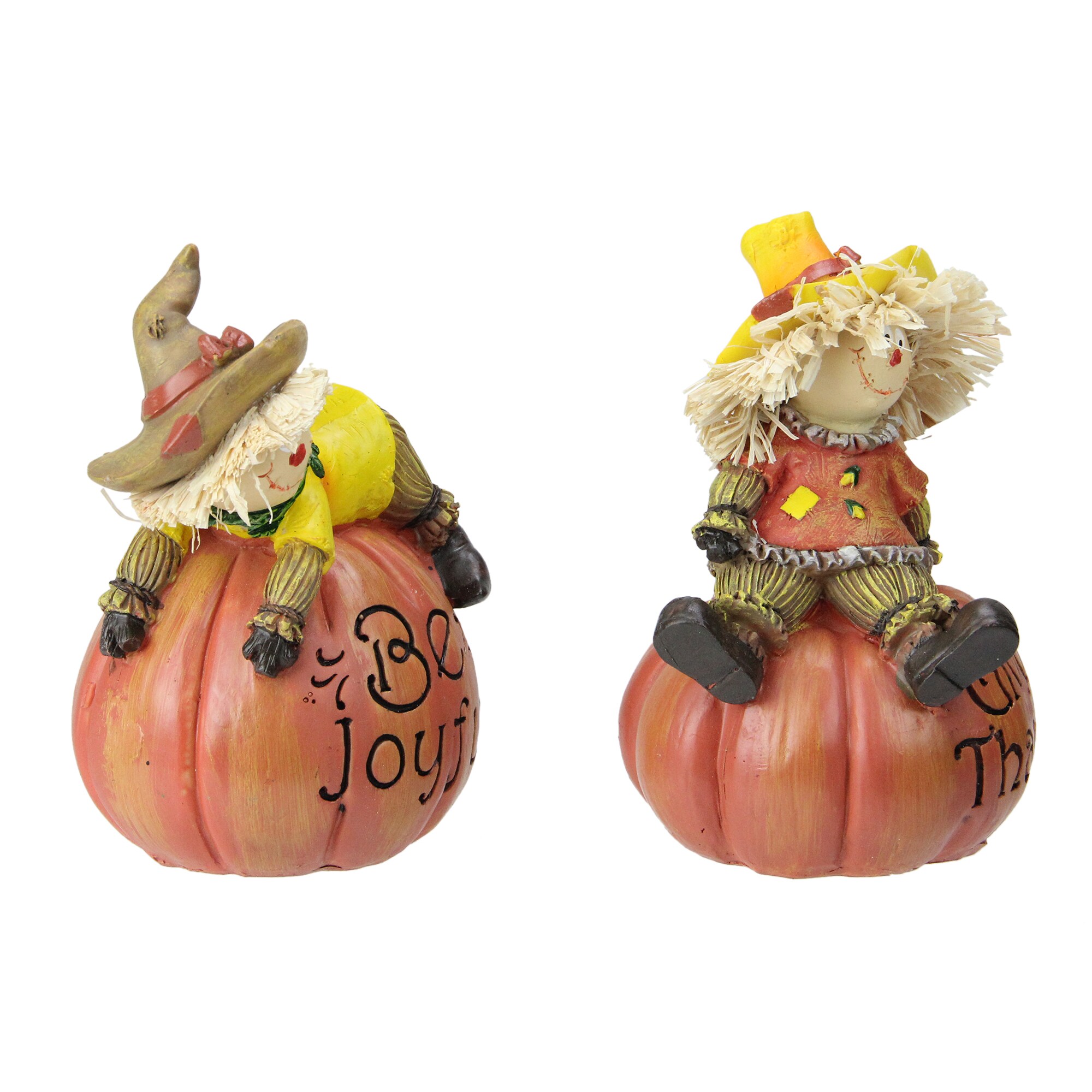 Northlight Thanksgiving Pumpkin Figurine with Scarecrow - Fall Decor, 6 ...
