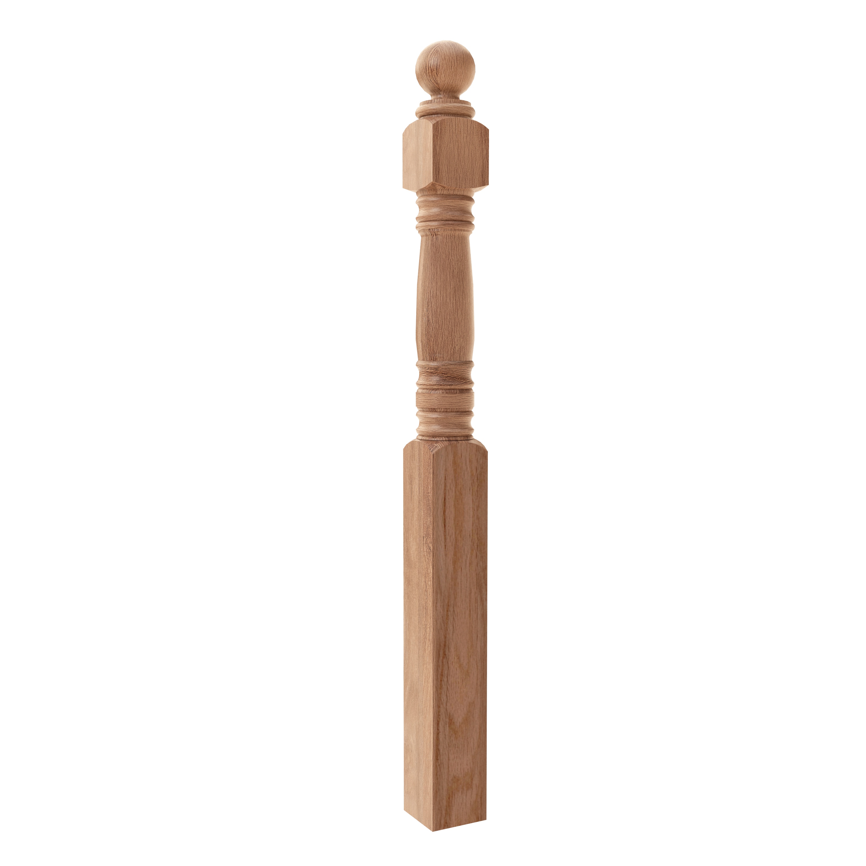 Crown Heritage 4414665 Hampton 4.5-in x 56-in Unfinished Red oak Universal Stair Newel Post