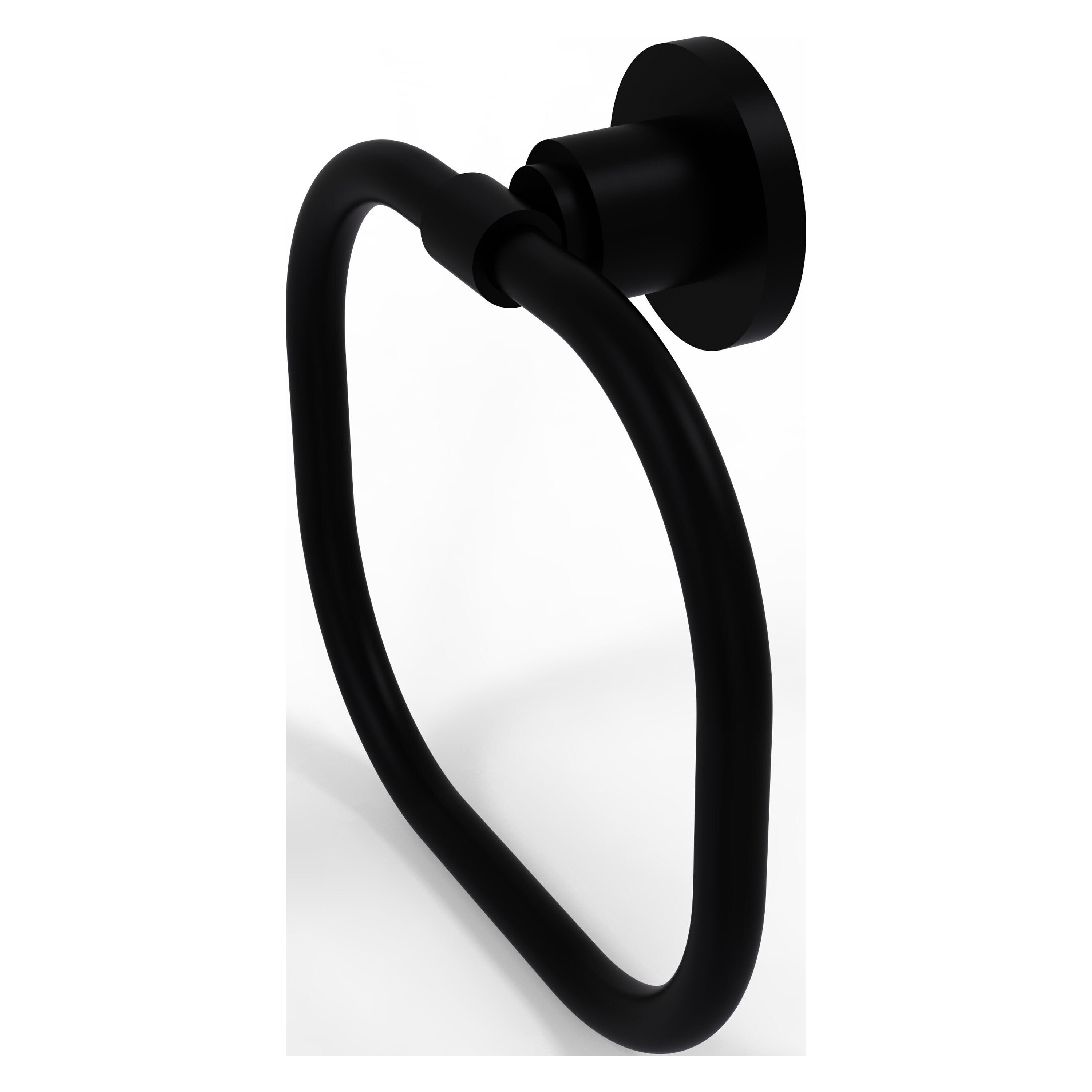 Allied Brass WS-16-BKM Washington Square Matte Black Wall mount Single Towel Ring