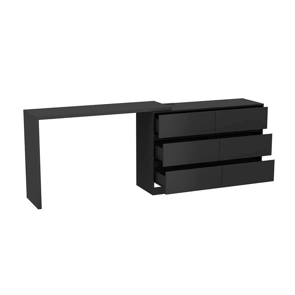  V-KF260058-02 360° Rotating 6-Drawer Dual-Use Beauty Station Makeup Vanity