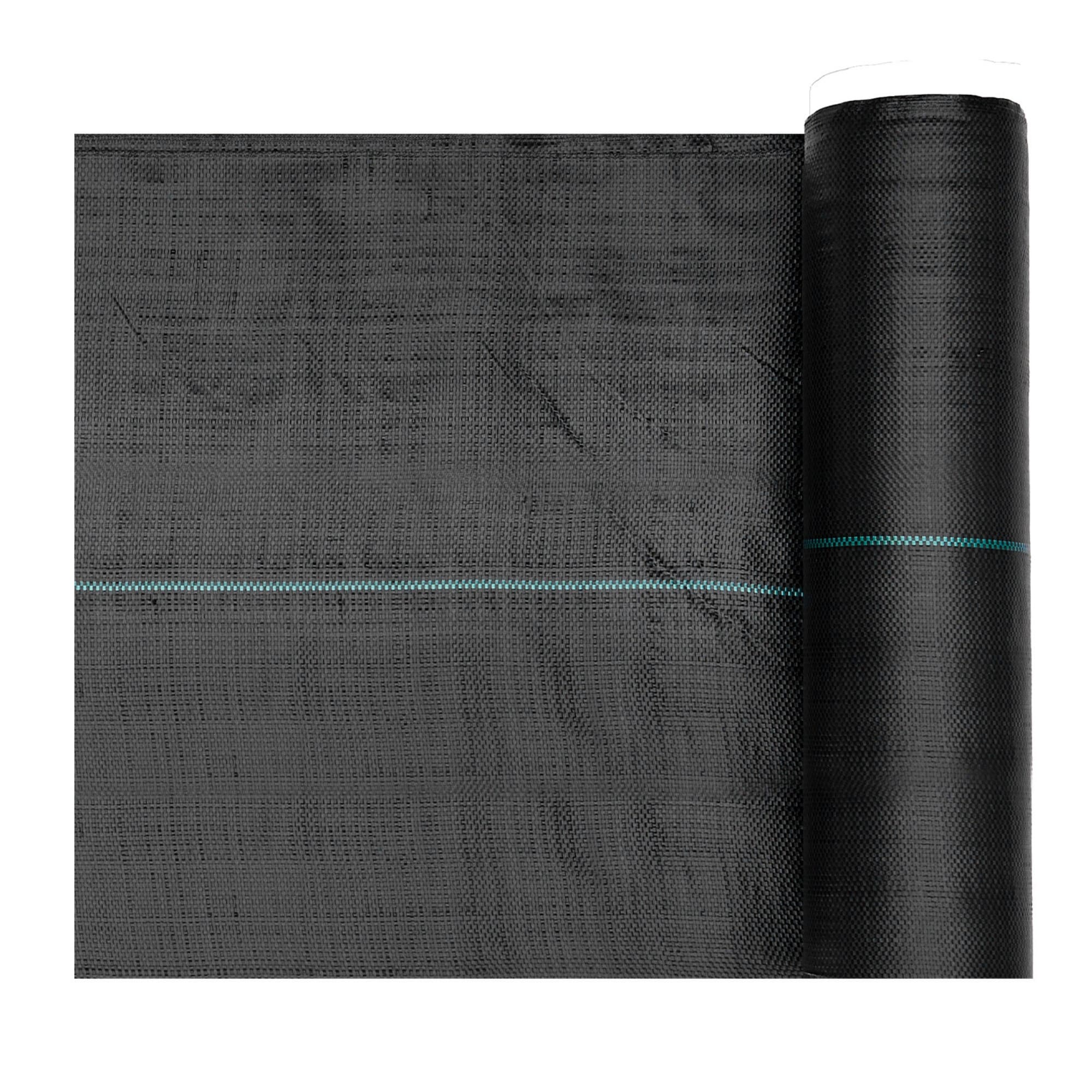 Numhew 1.4ft W x 50ft L 3.2oz Heavy Duty Black Weed Barrier Fabric Landscape Ground Cover