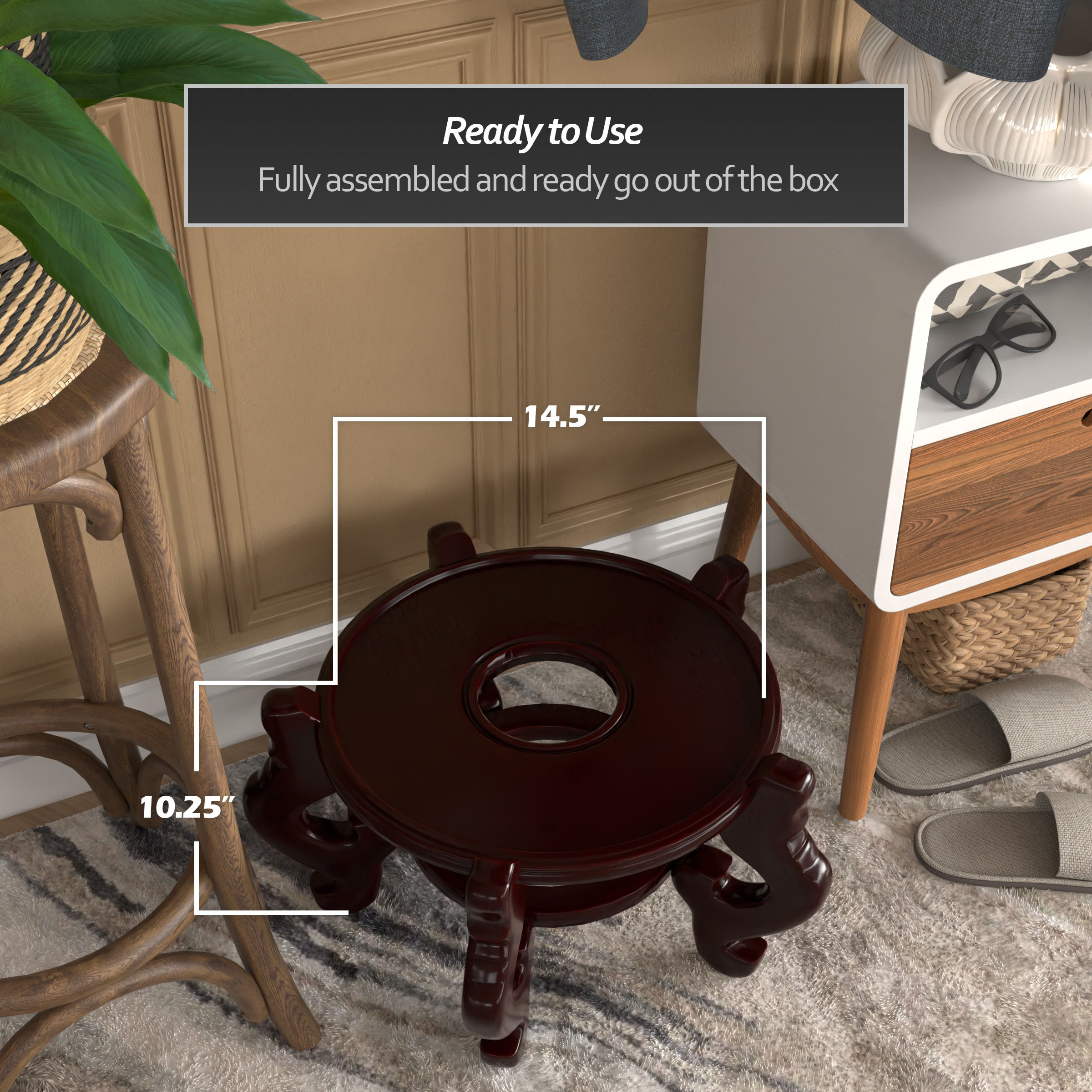 Oriental Furniture ST-FS102-SIZE14 Plant-Stand - View #4