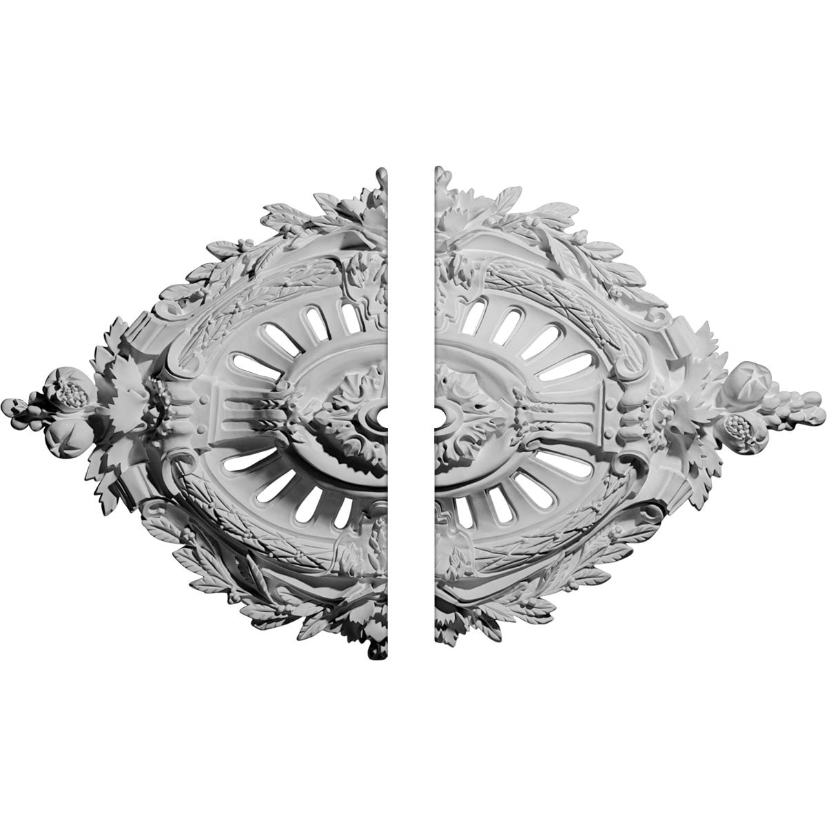 Ekena Millwork CM35X22AN2-01000 Antonio 35.875-in W x 22.5-in L Architectural Polyurethane Split Ceiling Medallion