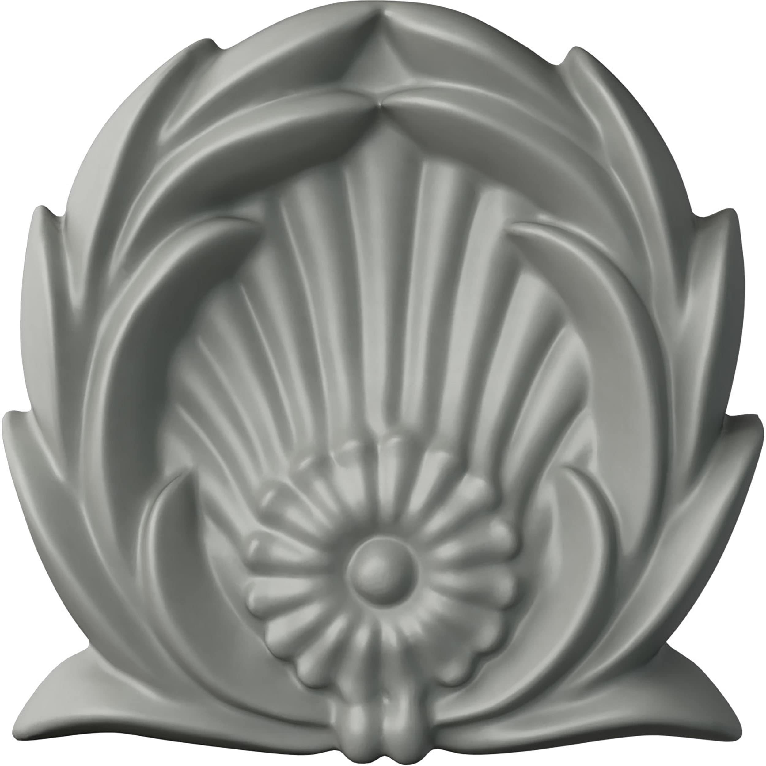 Ekena Millwork ROS03X03X01SH Shell with Leaves Center 3.125-in x 3.125-in Round Unfinished Polyurethane Rosette