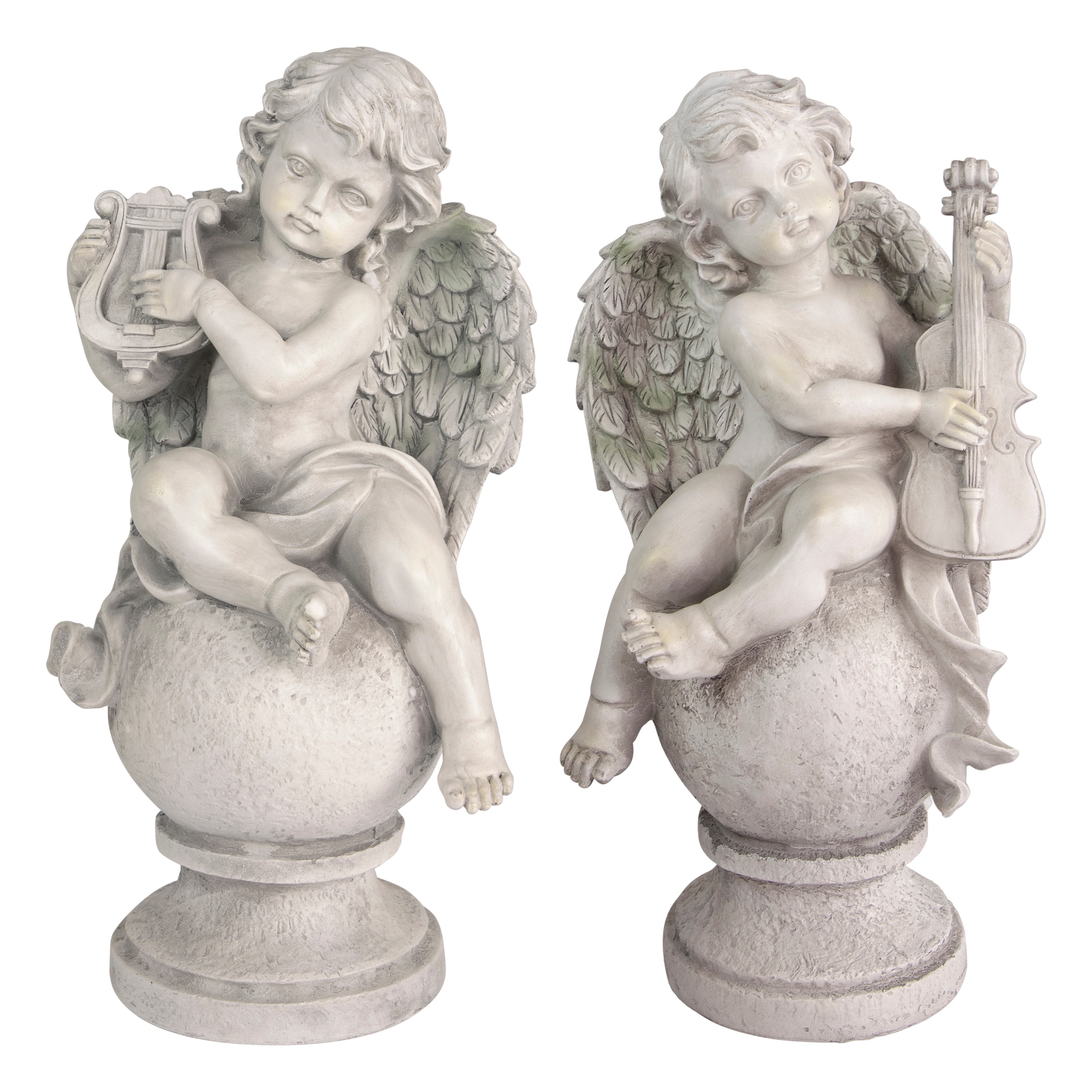 Northlight 32589215 14.25-in H x 7.25-in W Gray Angels and cherubs Garden Statue