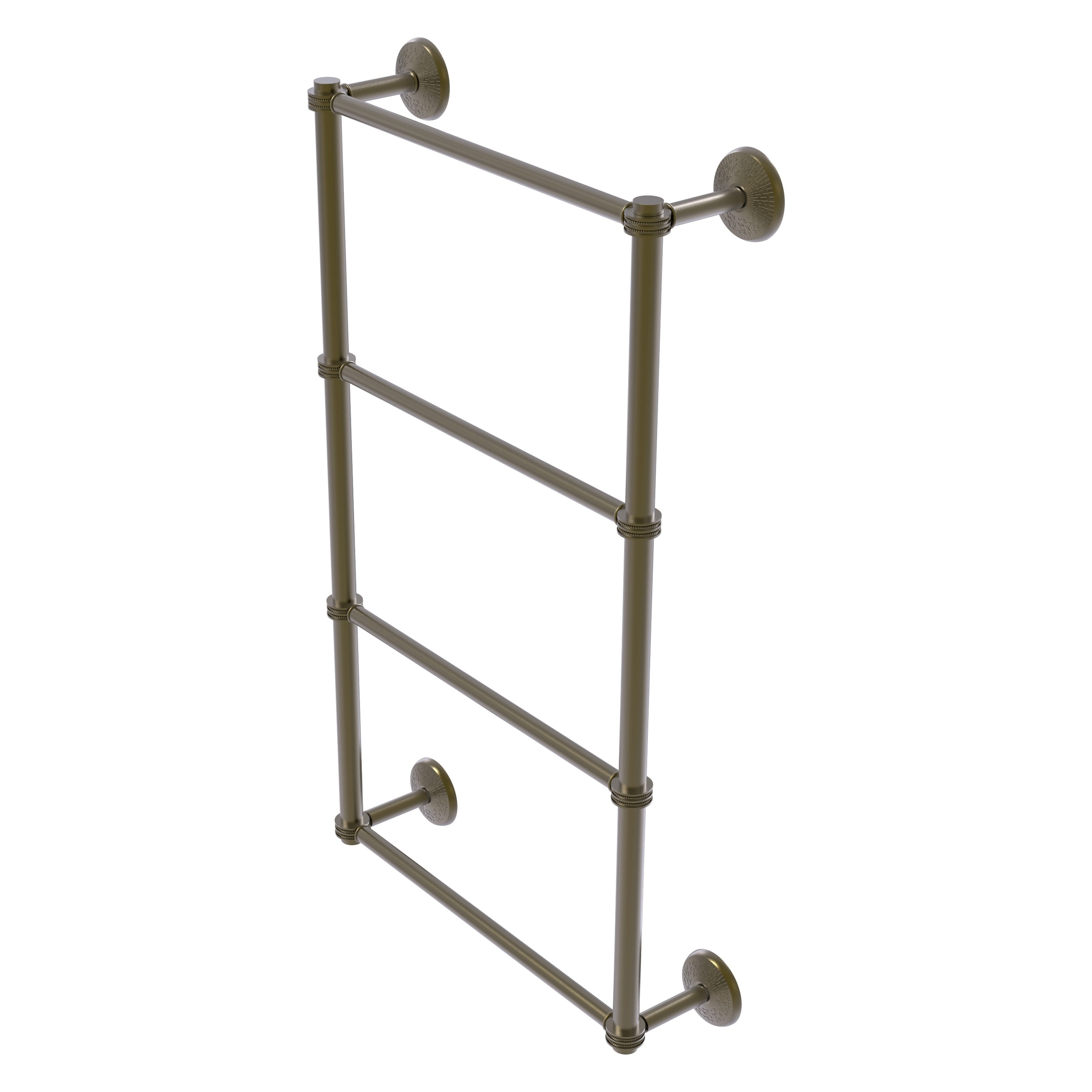 Allied Brass MC-28D-24-ABR Monte Carlo 24-in double Antique Brass Wall mount 4-tier Towel Bar