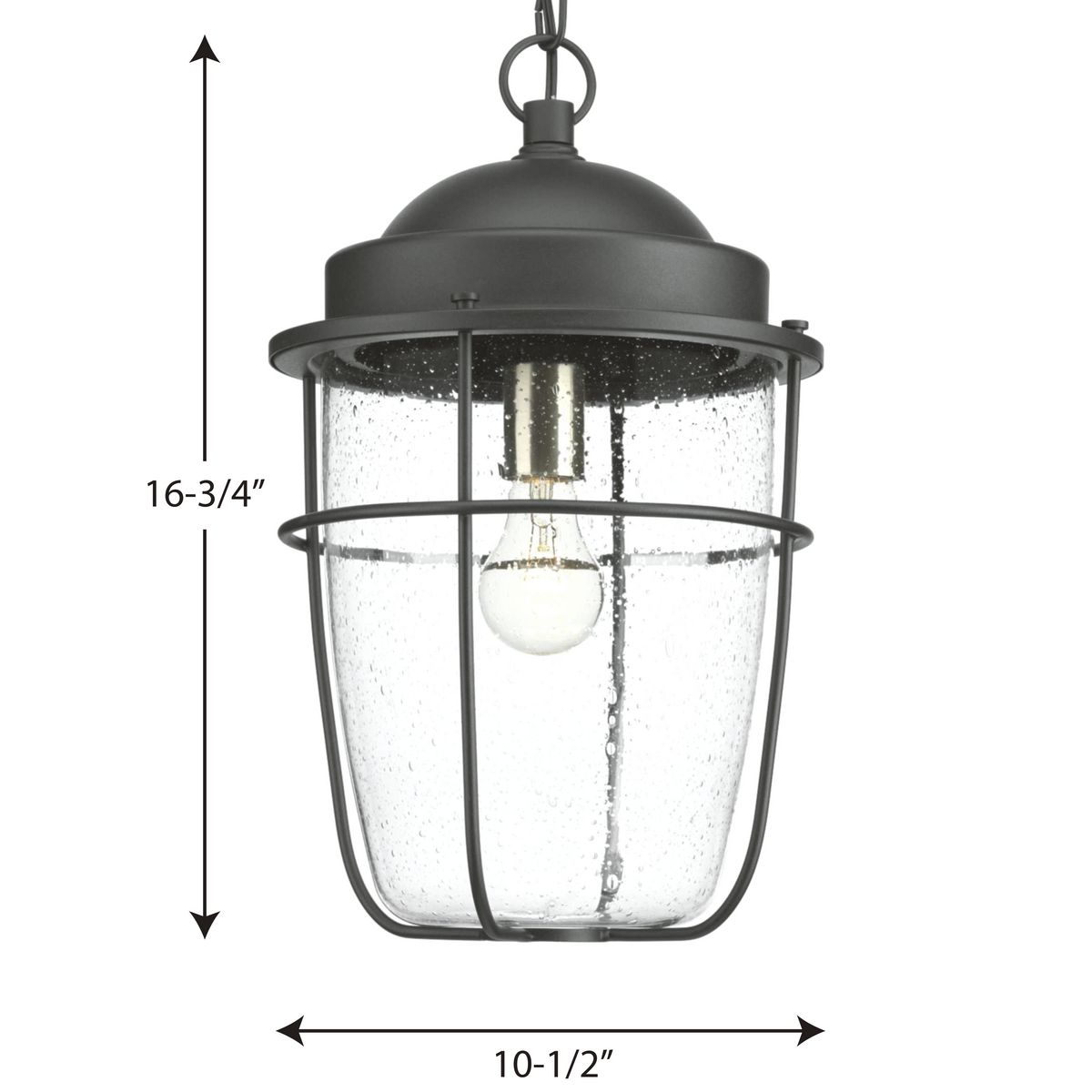 Black Brushed Nickel Glass Outdoor Hanging Lantern