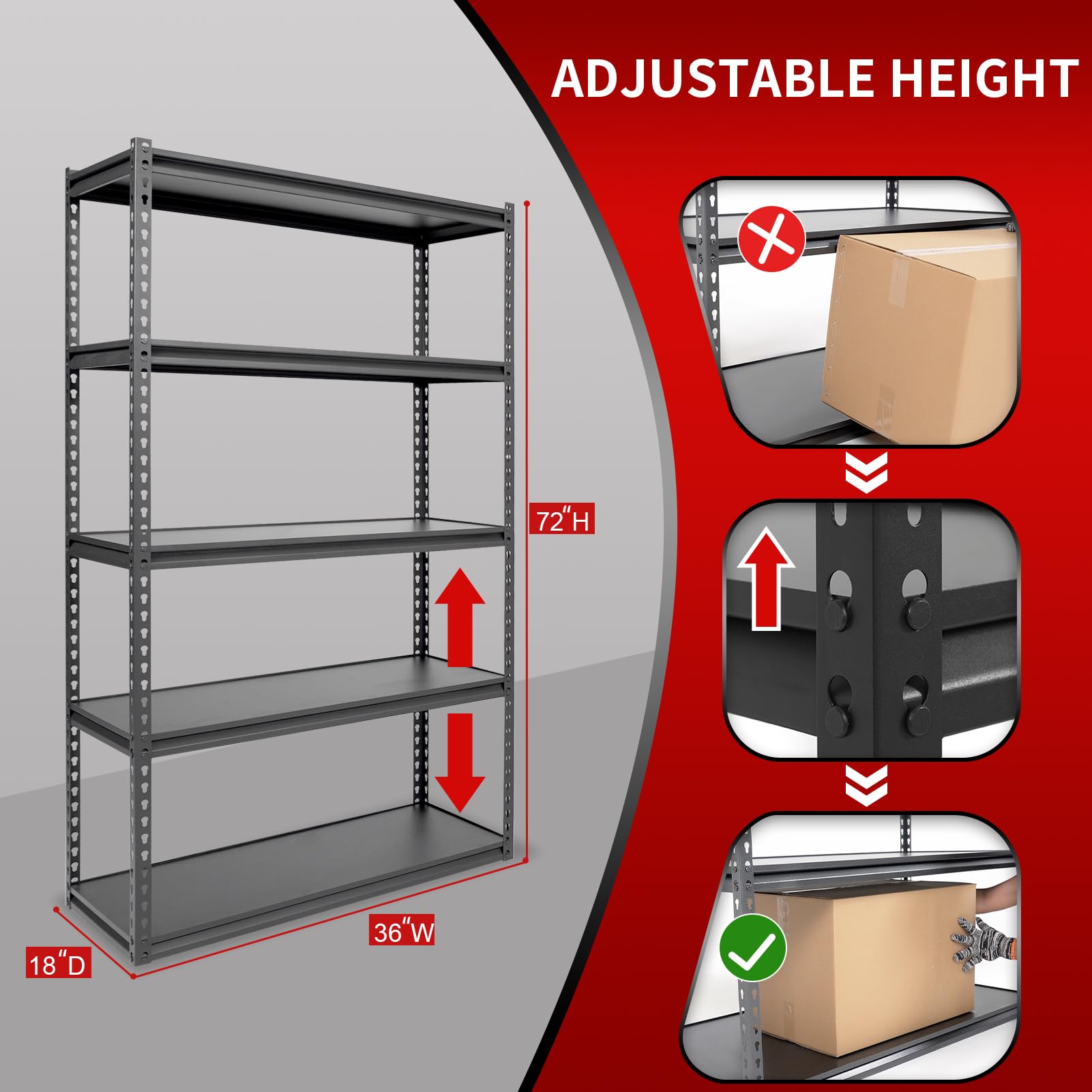 Shuntong ATB-H36-18-72-5B Free-Standing-Shelving - View #2