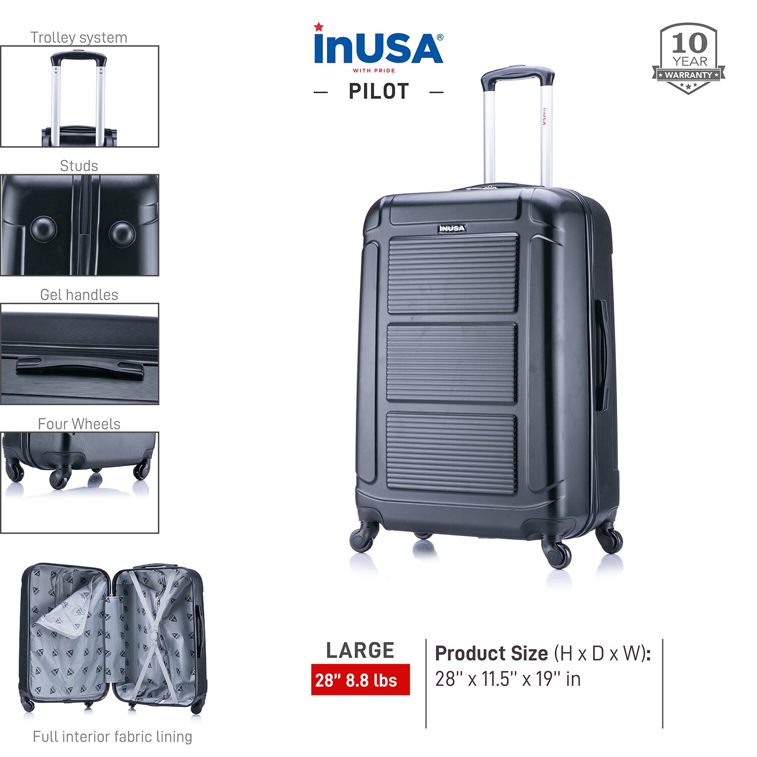 InUSA IUPIL00L-COA Luggage-And-Luggage-Sets - View #3