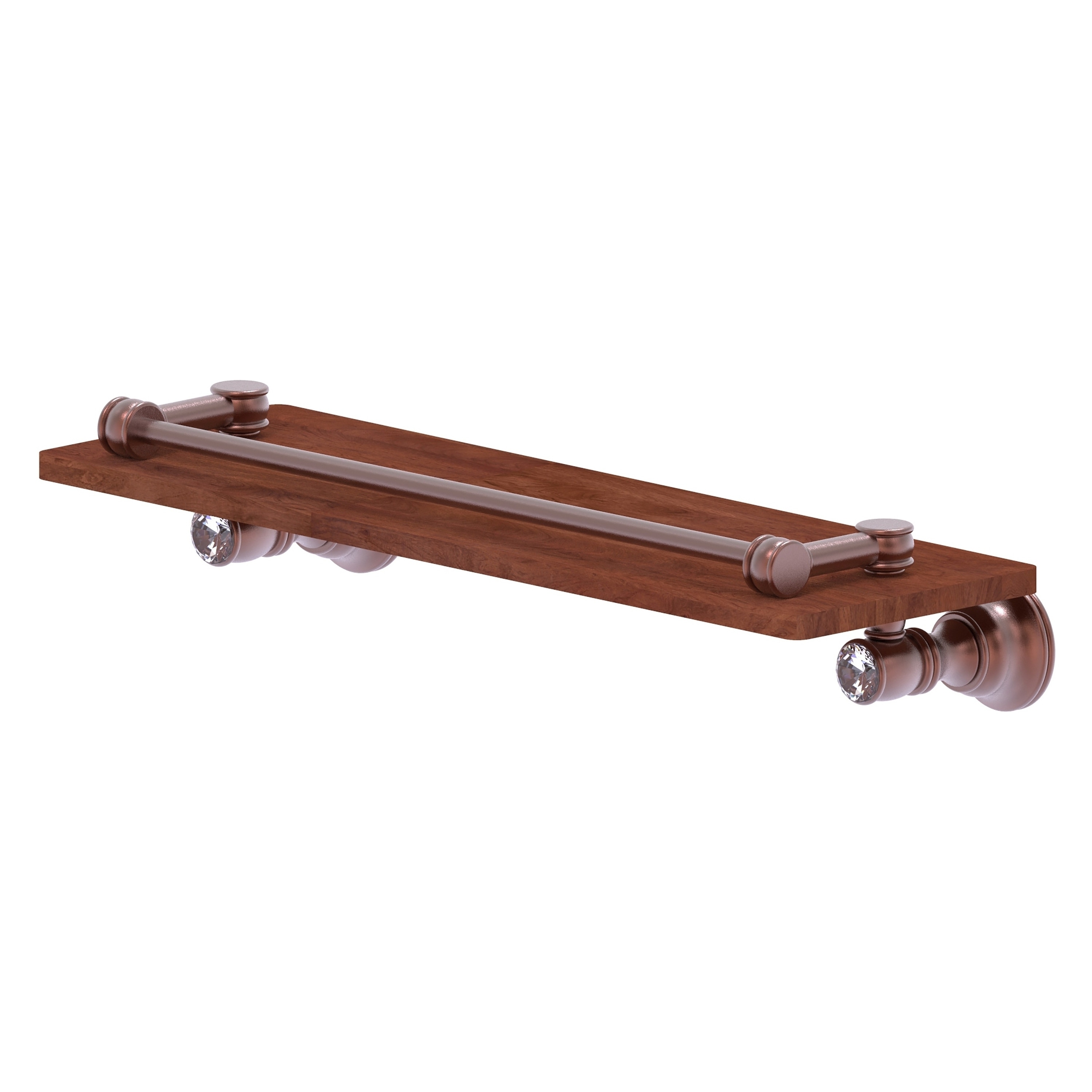Allied Brass CC-1-16-GAL-IRW-CA Carolina Crystal Antique Copper Wall mount Bathroom Shelf ( 16-in x 3.3-in x 5-in )