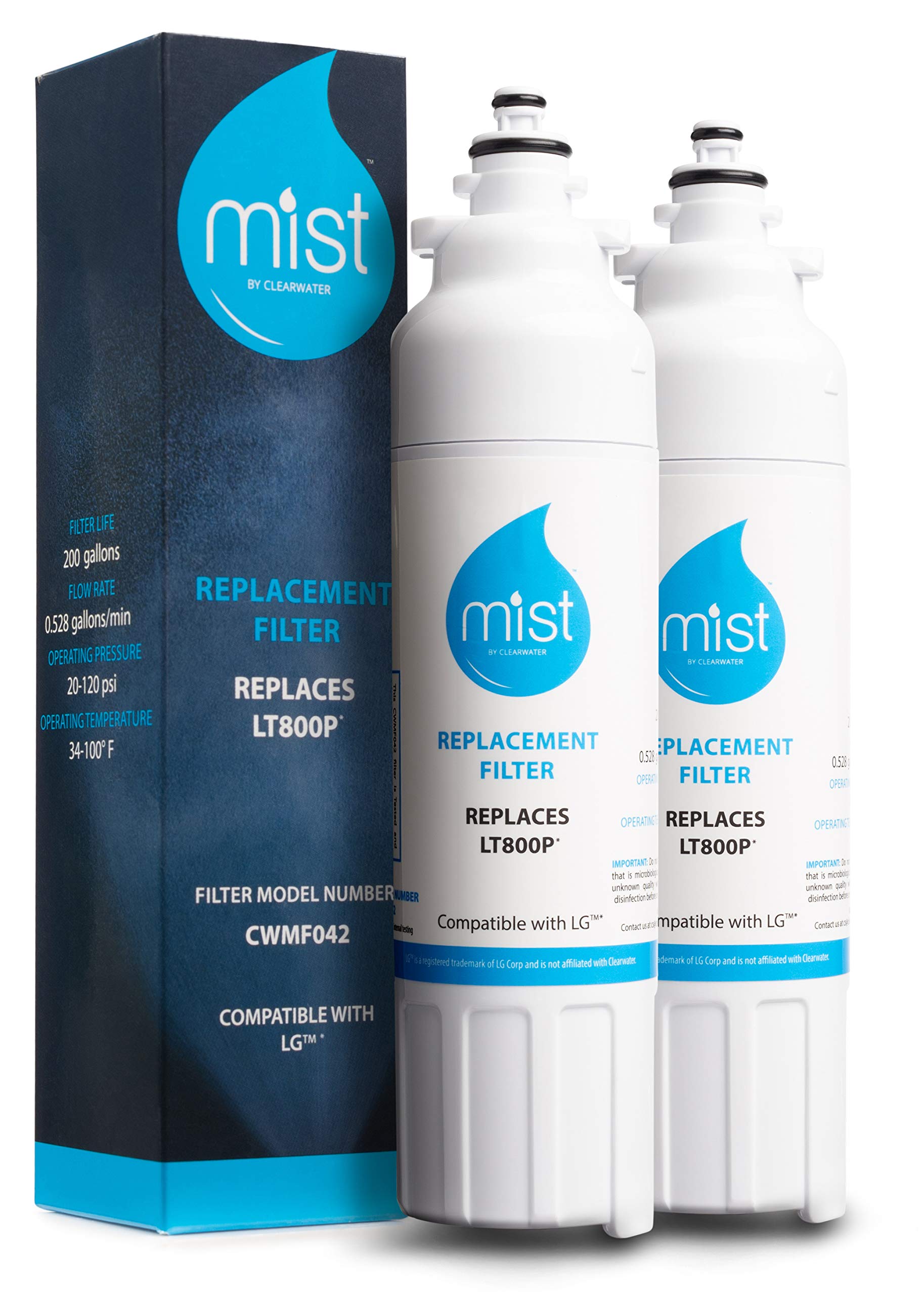 Mist Twist-in Refrigerator Water Filter LT800P 2 -Pack #CWMF242
