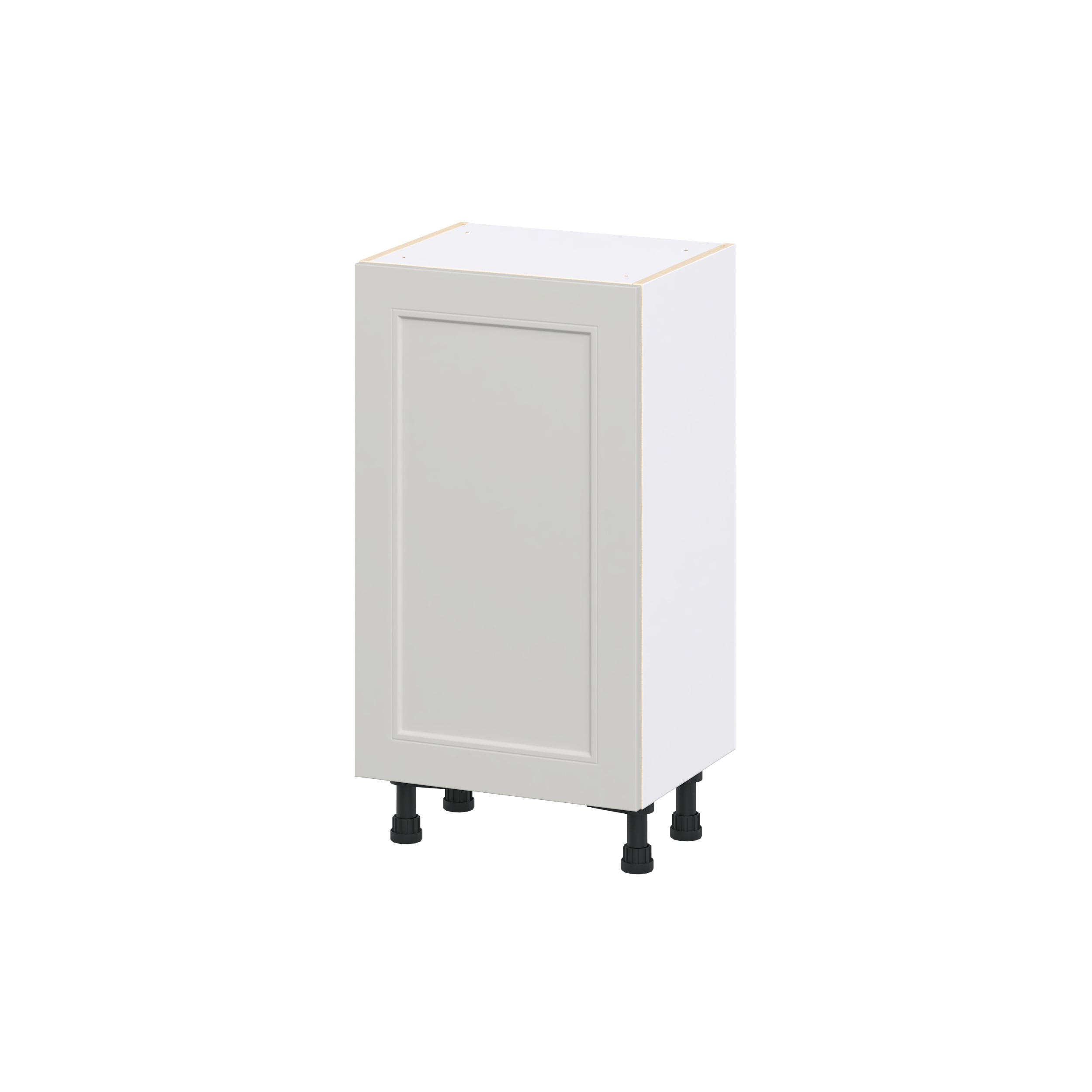 Hugo&Borg DSB1814FH(L/R)-BE Belcourt 18-in W x 34.5-in H x 14.75-in D Painted Light Gray Base Fully assembled Cabinet Recessed Panel Shaker