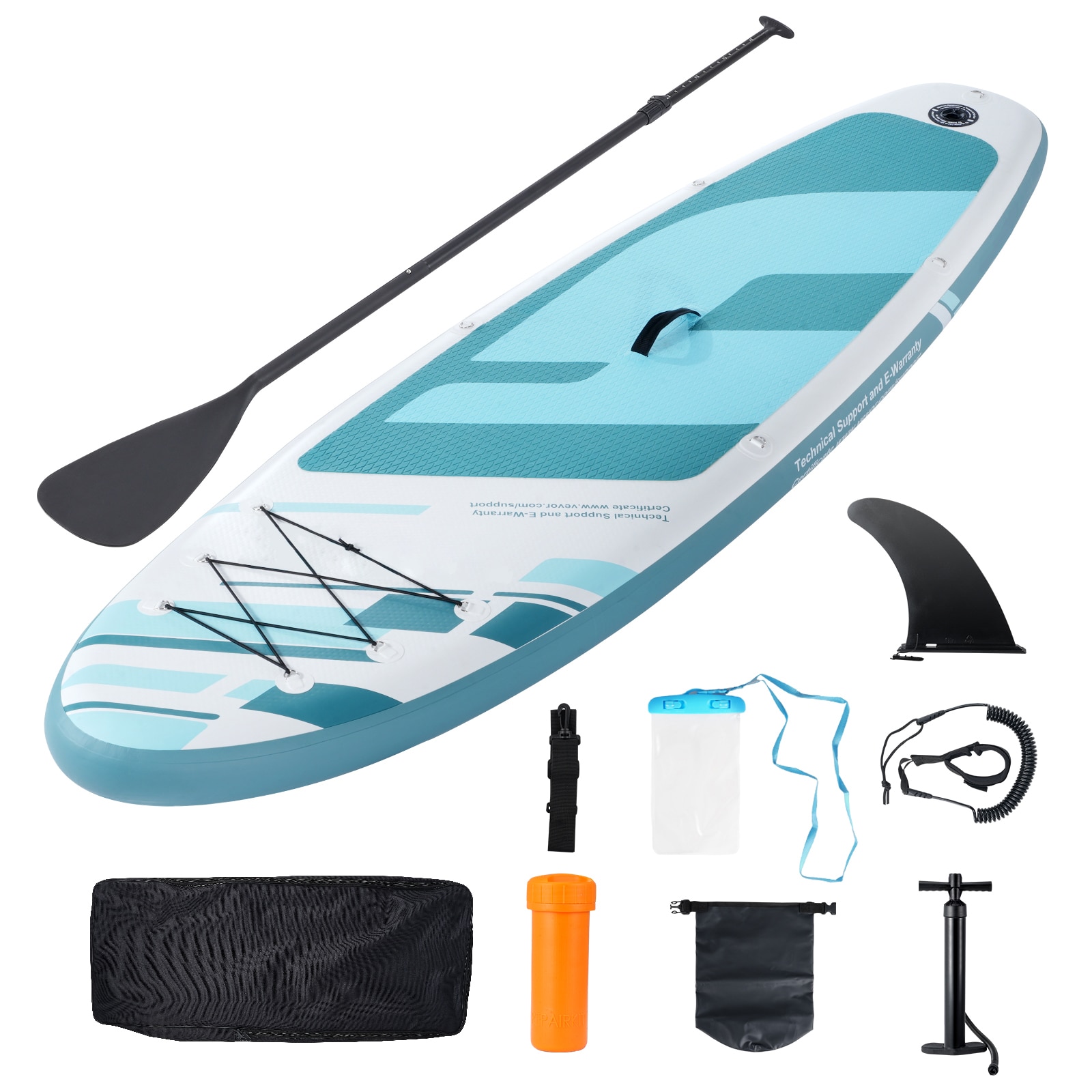 VEVOR CQJBPTKPTKBLK22QNV0 127 X 33 X 6-IN 350 LBs Aluminum 10-ft Inflatable Stand Up Paddle Board