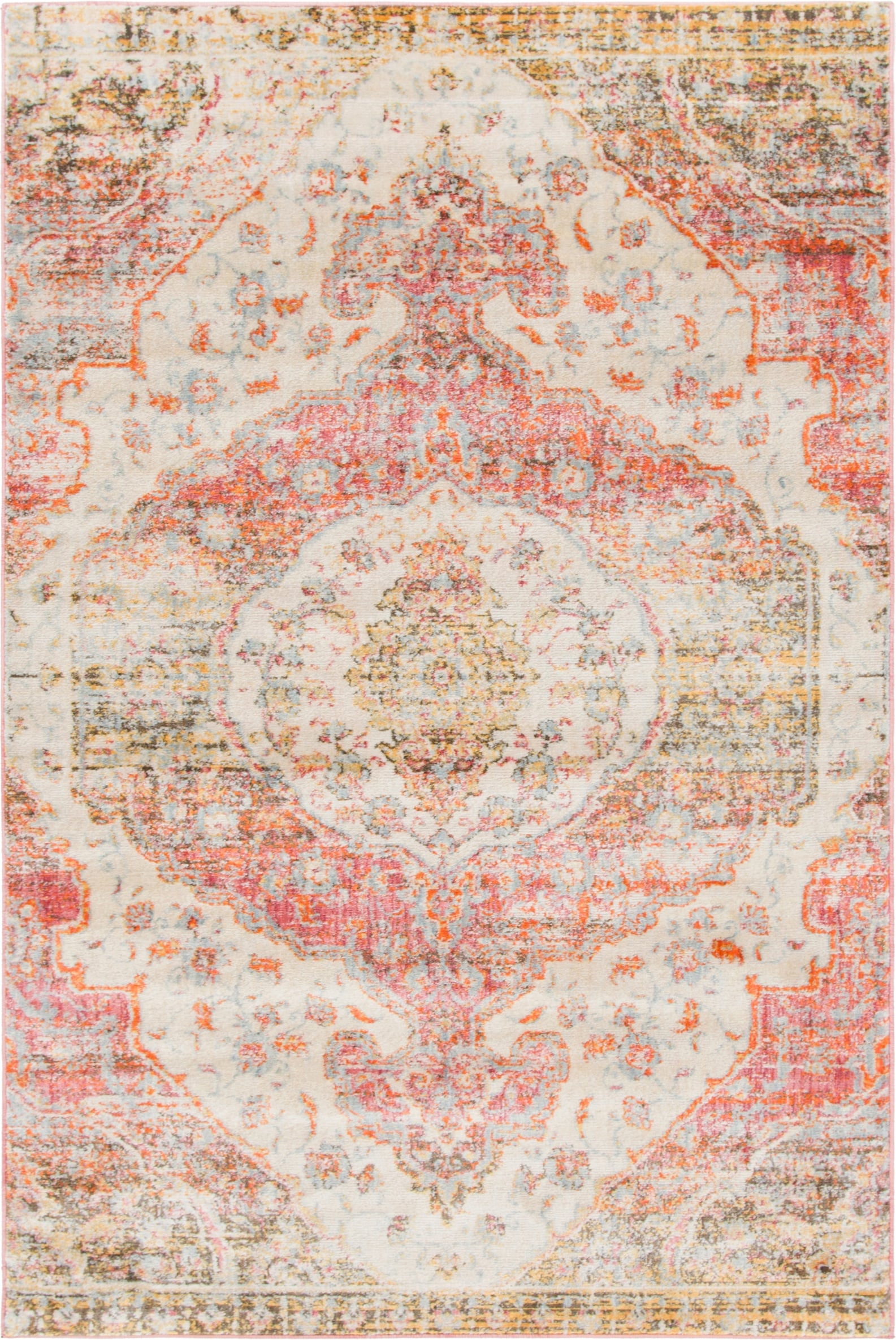 Unique Loom 3141724 Tanglewood Asheville 4 x 6 (ft) Loomed Polypropylene Multi/Beige Rectangular Indoor Medallion Oriental Area rug