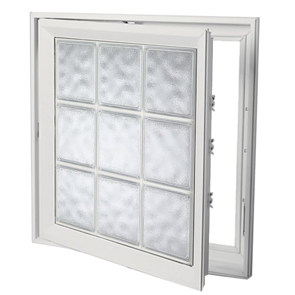Hy-Lite 8CSUS2929WHGLH Frosted 29-1/2-in x 29-1/2-in x White Left-Handed Vinyl Casement Window Tempered Glass with Grids ( Full Screen Included )