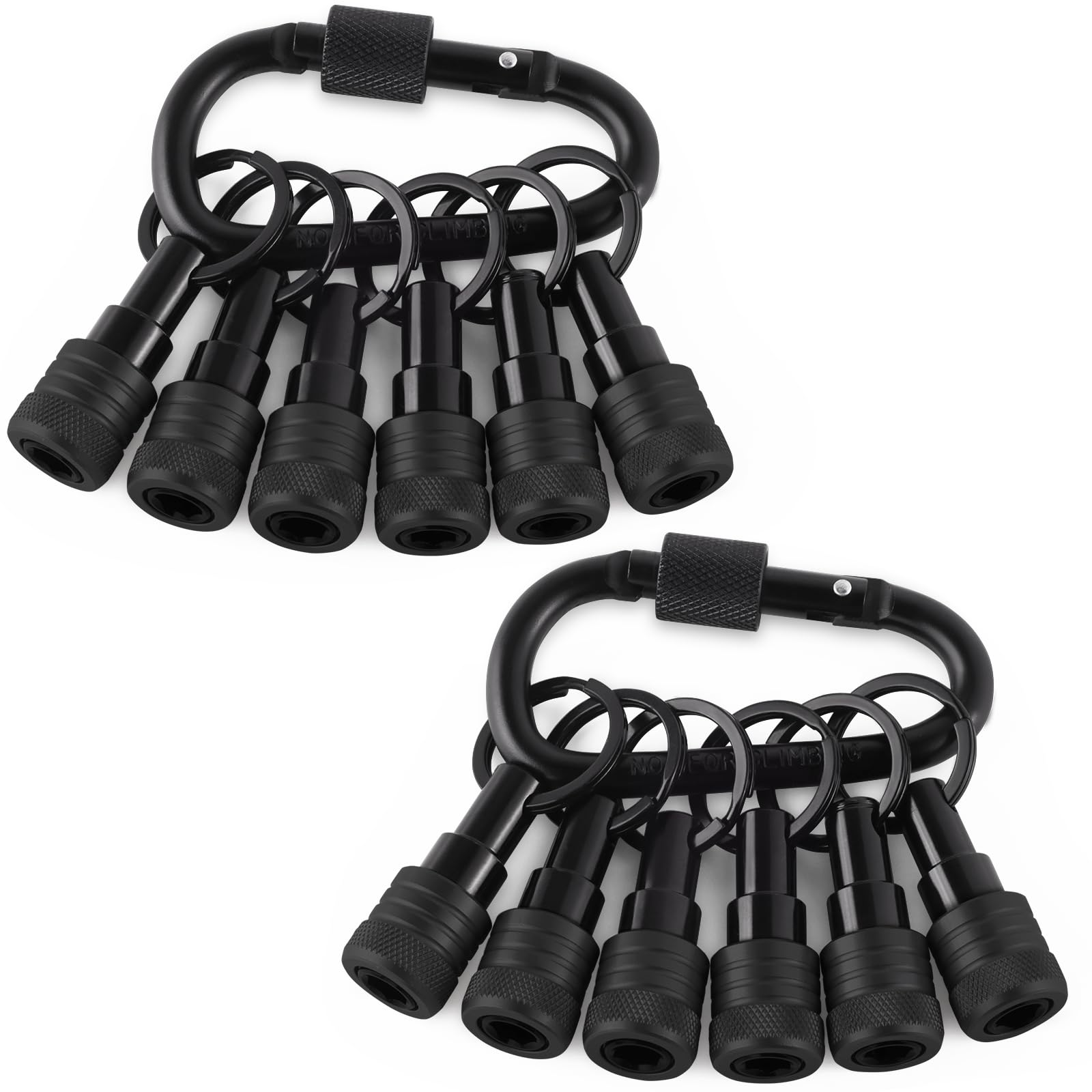 Linder Group Inc 12 Pcs Bit Holder Key Chain Set 1 4 Inch Hex Shank Quick Release Screwdriver Extension Tool with Carabiner for Impact Drills and Nut Drivers #L3SU3HRH
