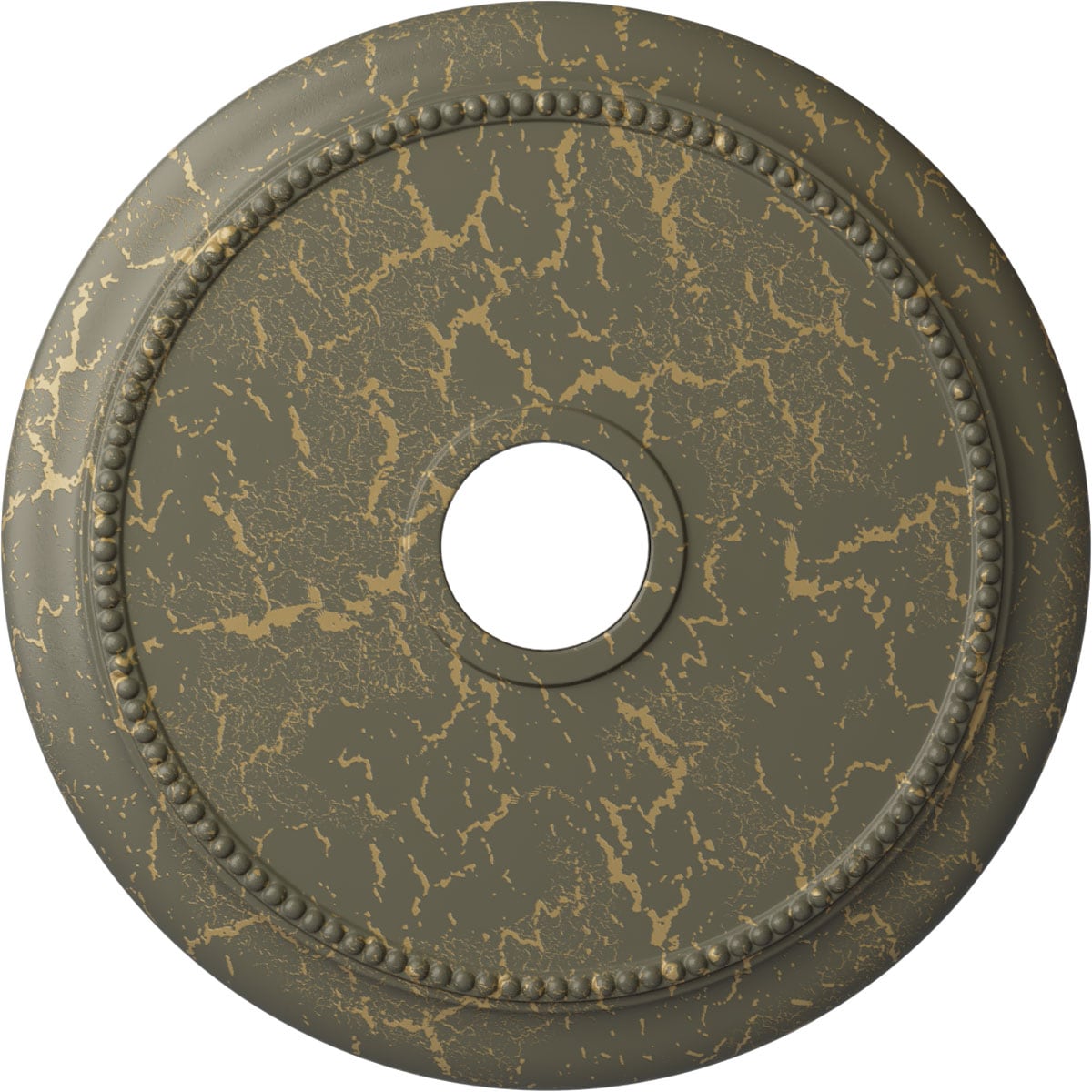 Ekena Millwork CM24CRWHC Crendon 24.125-in W x 24.125-in L Painted Witch Hazel Crackle Polyurethane Whole Ceiling Medallion