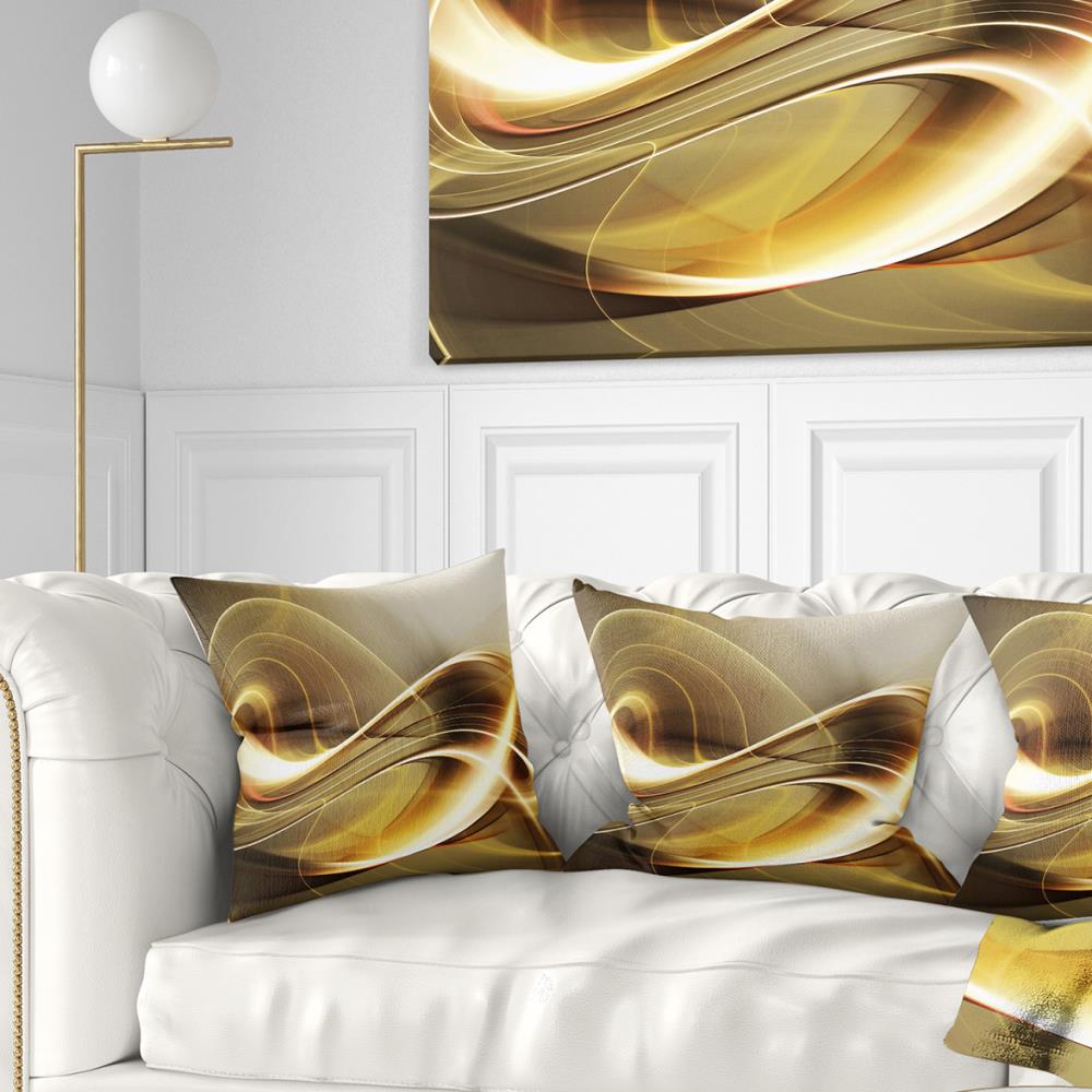 Designart CU6846-18-18 18-in x 18-in Gold Indoor Decorative Pillow