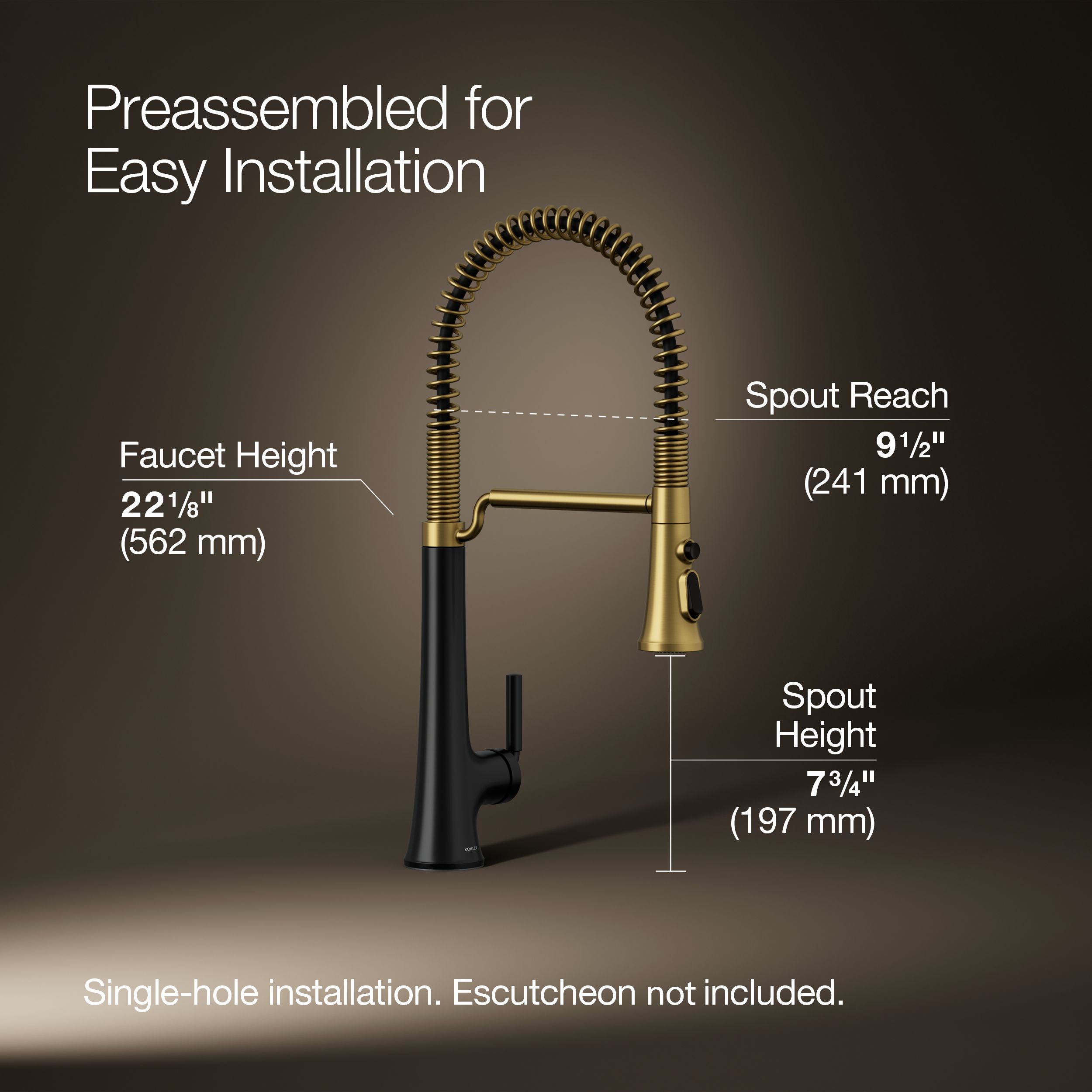 KOHLER 23765-BMB Kitchen-Faucets - View #3