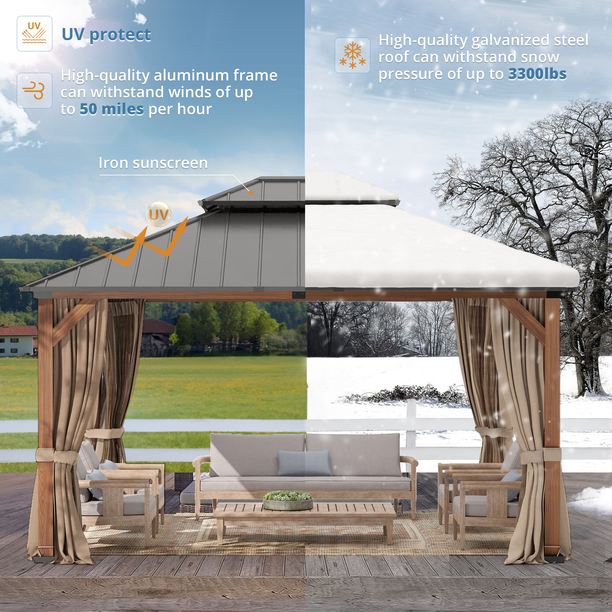 LUE BONA TL-002-1LS Wood-Resin-Gazebos - View #9