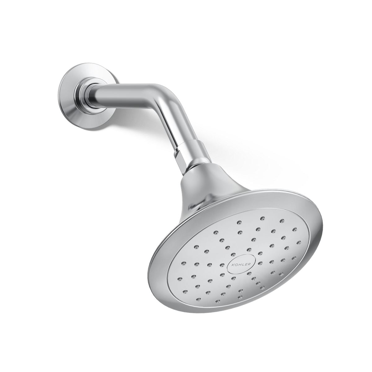 KOHLER K-10327-G-CP Forte 1.0 -Spray Polished Chrome 5.5-in Round Fixed Shower Head 1.75 GPM