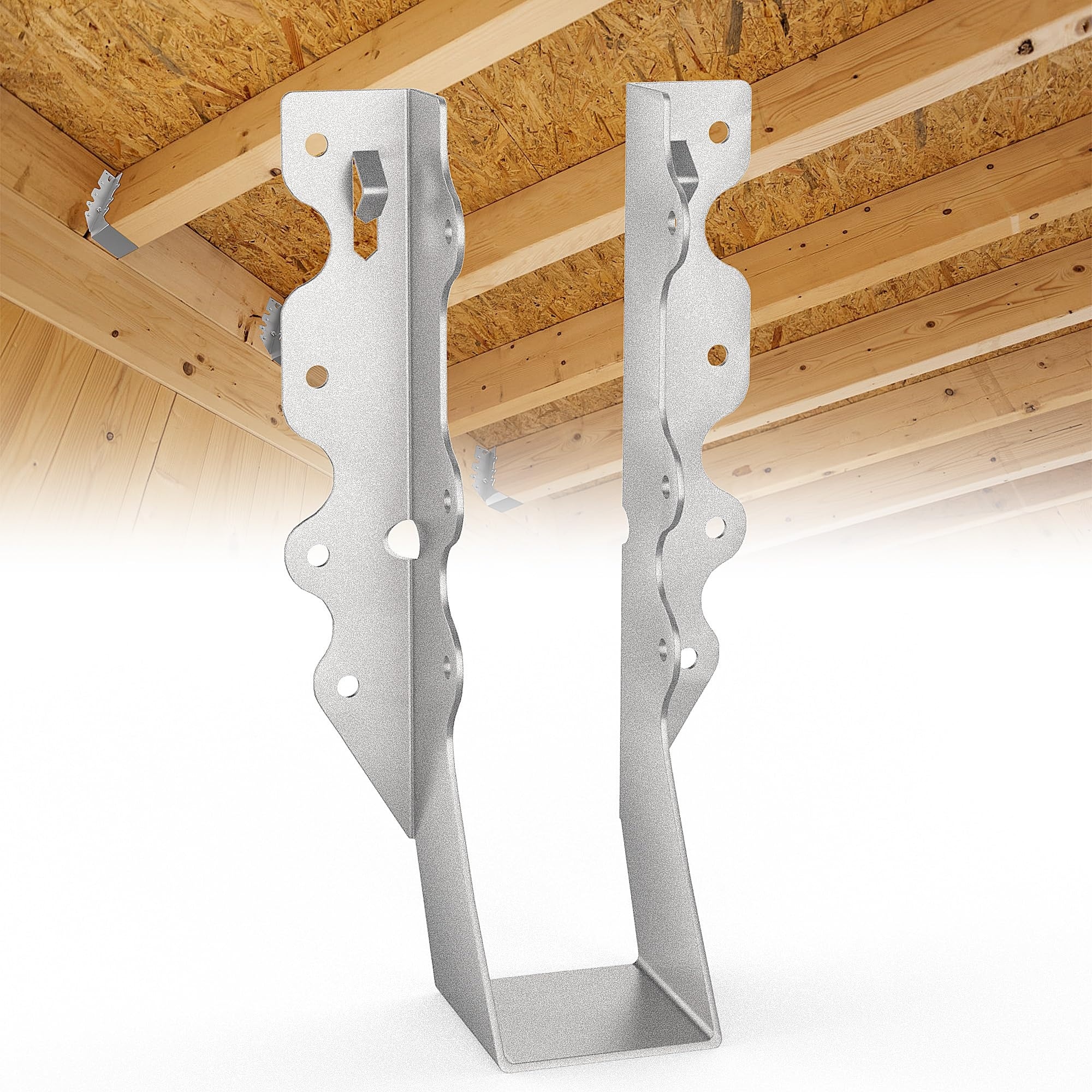Phyfalip 20 Pack 2x8 Joist Hanger 20 Gauge Galvanized Steel Face Mount Hurricane Tie for Rafter Truss Connectors for Floor Deck Ceiling Joists 1-1/2 x 7-1/4 Inch #LPF0502Z11