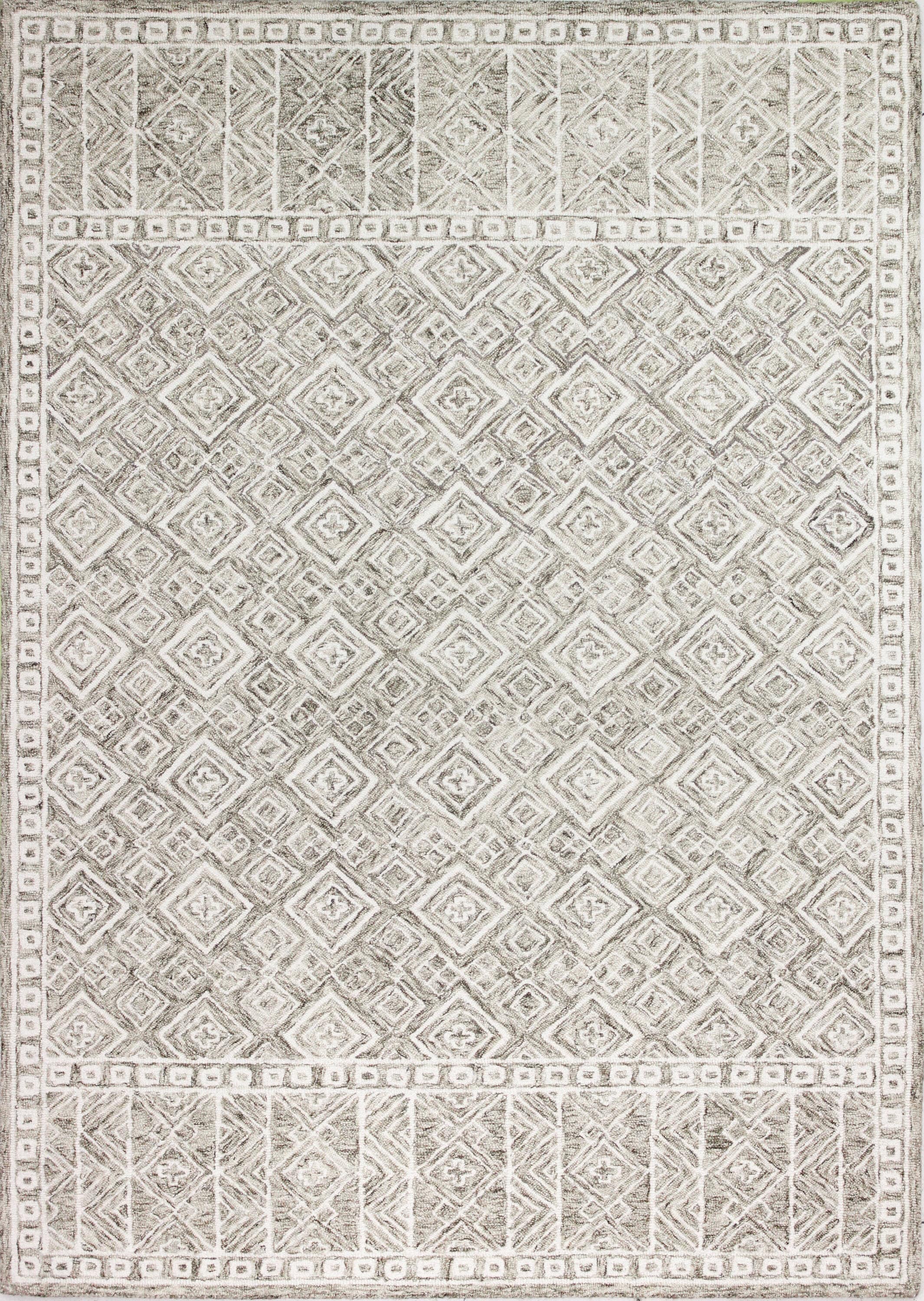 Bashian 649652288970 5 X 8 (ft) Wool Taupe Indoor Geometric Moroccan Area Rug