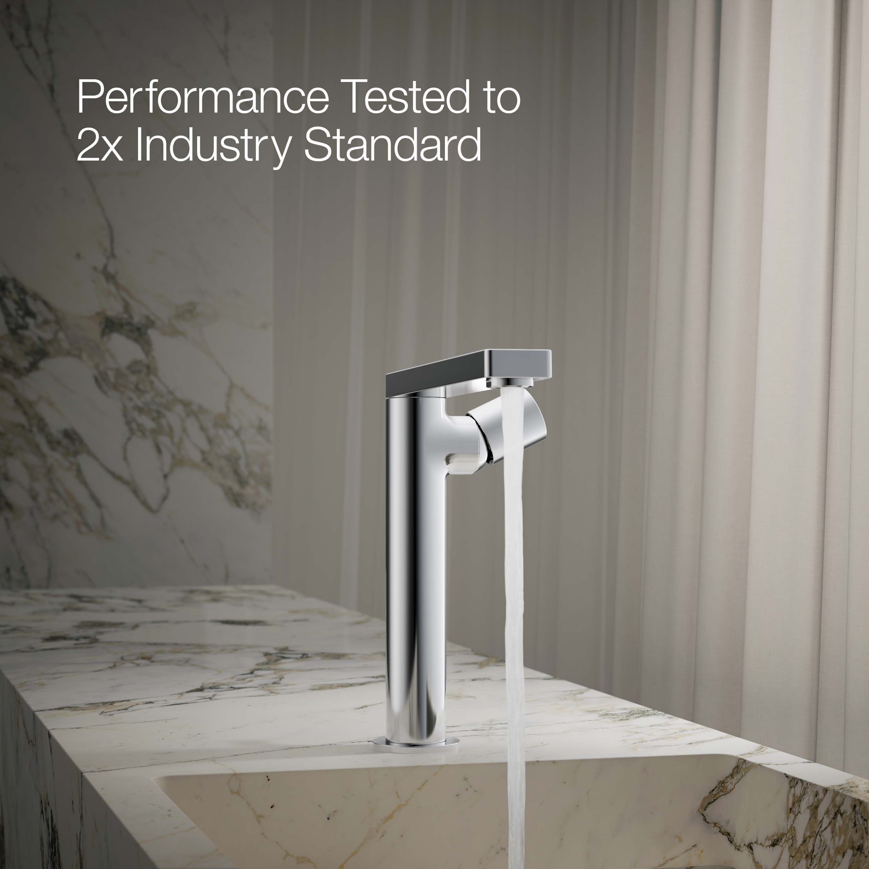 Composed Minimalist Polished Chrome Single-Handle Vessel Sink Faucet