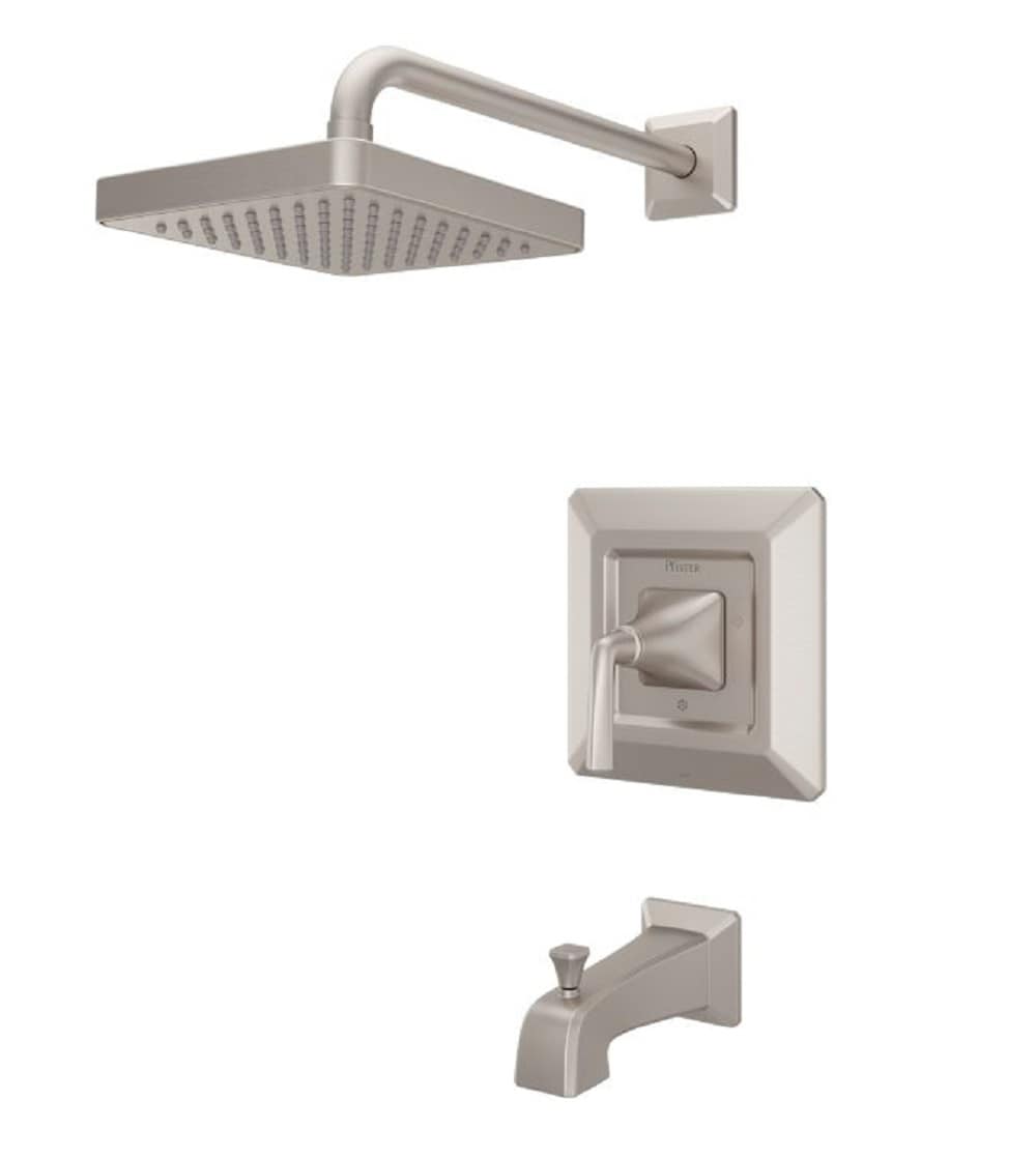 Pfister LG89-8FEK Park Avenue Brushed Nickel 1-handle Single function 7-Inches Square Bathtub and shower Faucet