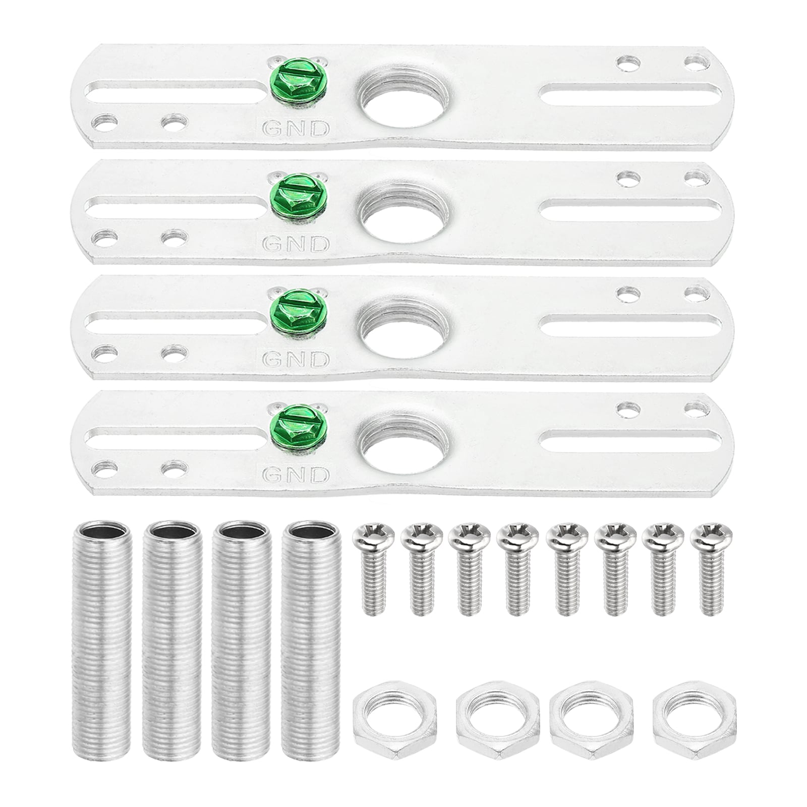 PATIKIL 4inch Light Crossbar Kit 4 Set Universal Light Fixture Mounting Bracket with 1/8IP Tap Center Hole Ceiling Light Plate Canopy Hardware Set for Chandelier Wall Light Silver Tone