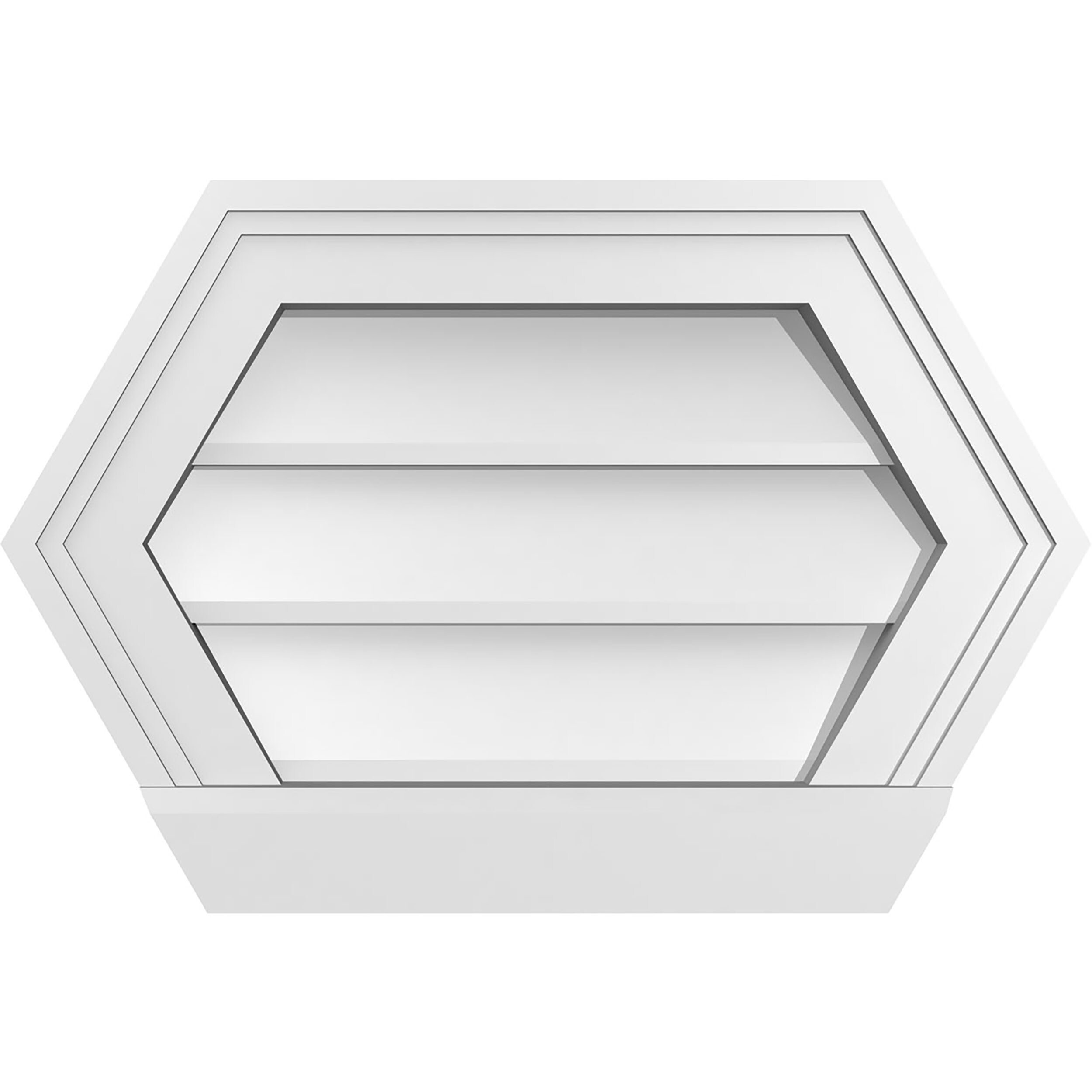 Ekena Millwork GVPHP18X1203SN 18-Inches x 12-Inches Off-white Peaked PVC Gable Louver Vent
