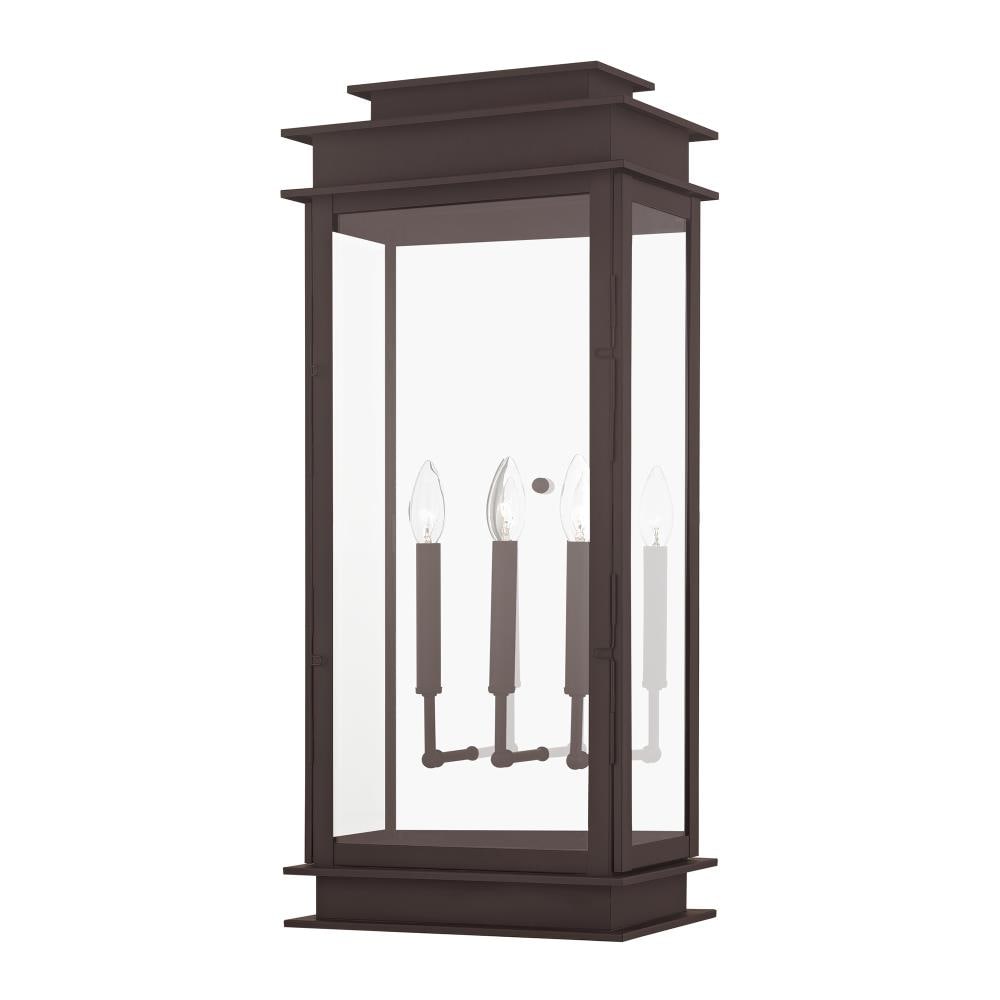 Livex Lighting 20208-07 Princeton 3 -Light 28.5-in H Matte Bronze Hardwired Outdoor Wall Light