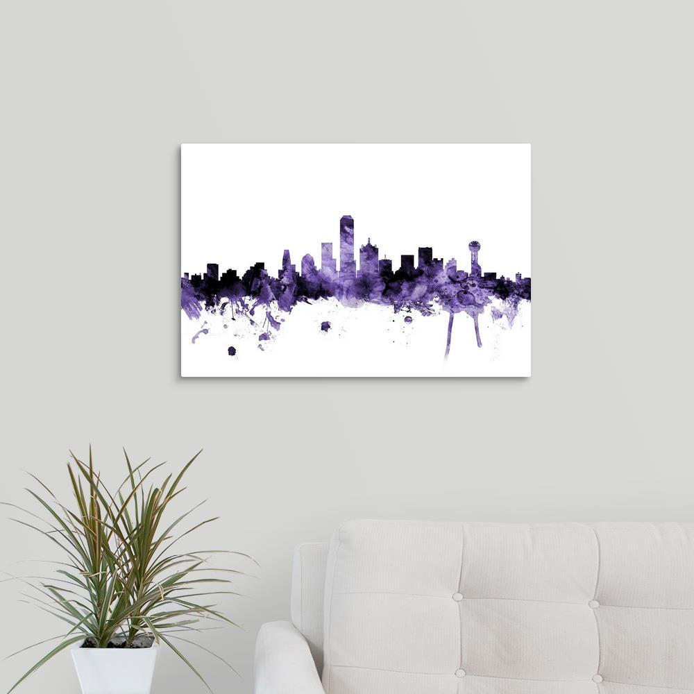 GreatBigCanvas Dallas Texas Skyline by Michael 16-in H x 24-in W ...