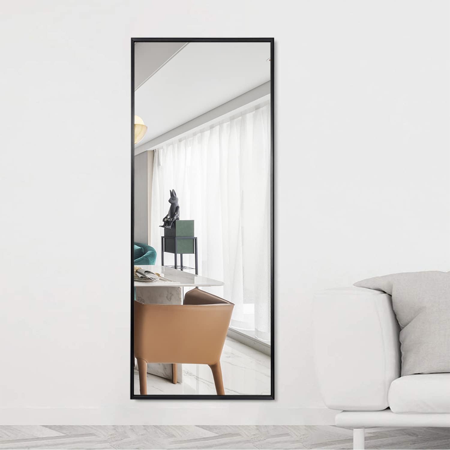 NeuType 21-in W x 64-in H Black Framed Full Length Floor Mirror at ...