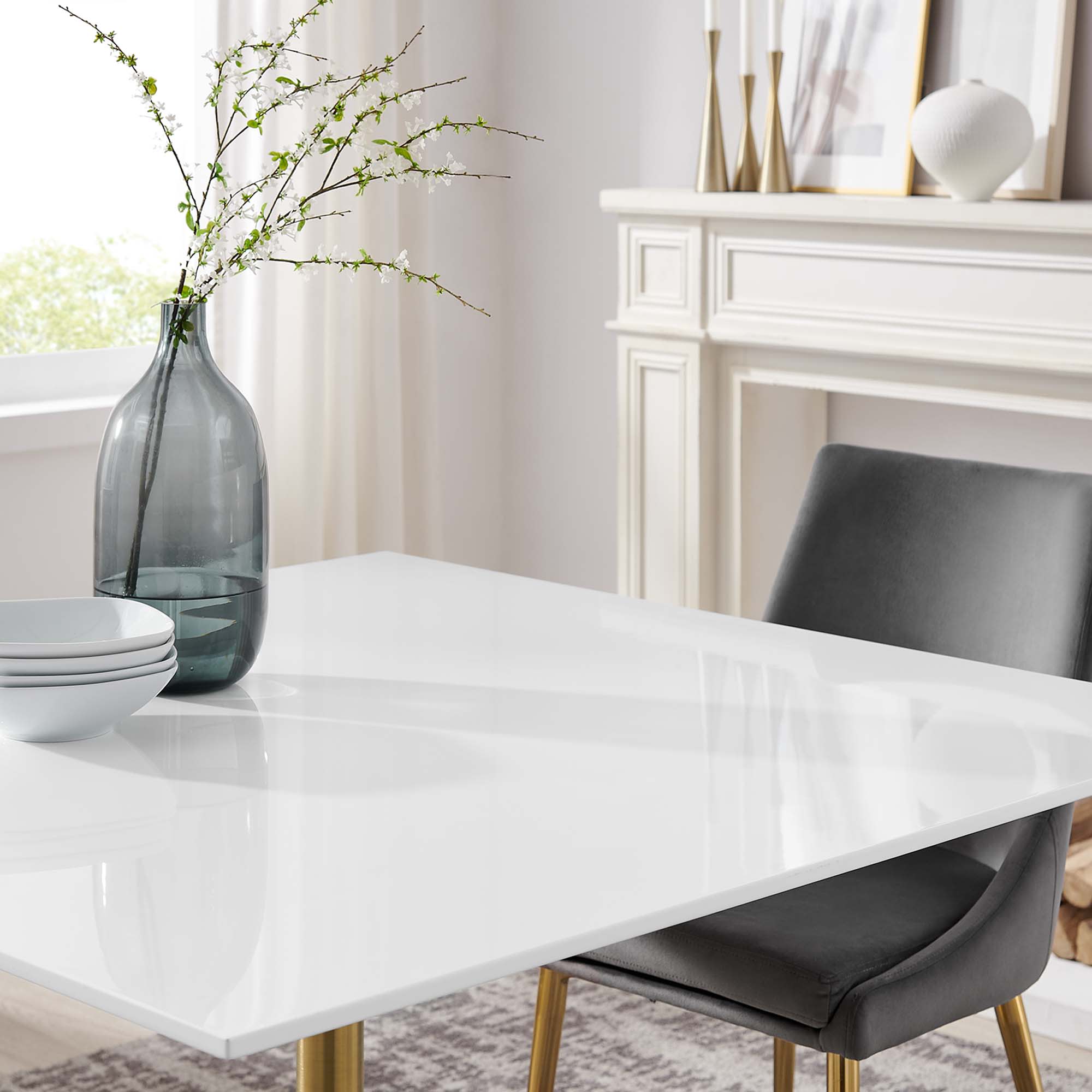 Modway EEI-3230-GLD-WHI Dining-Tables - View #6