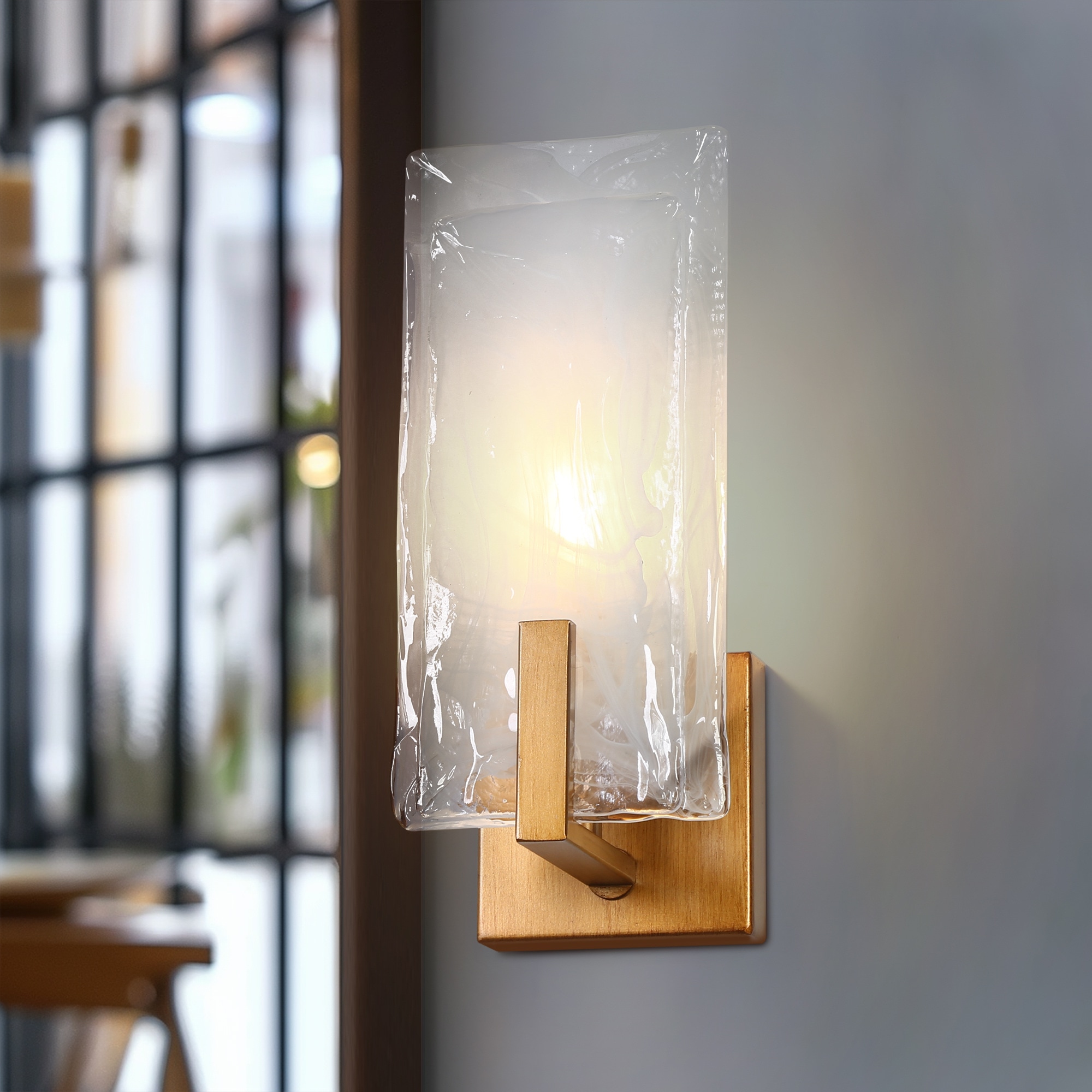 LNC HA05351 Nereithara 5-in W 1 -Light Antique Gold Farmhouse Wall Sconce