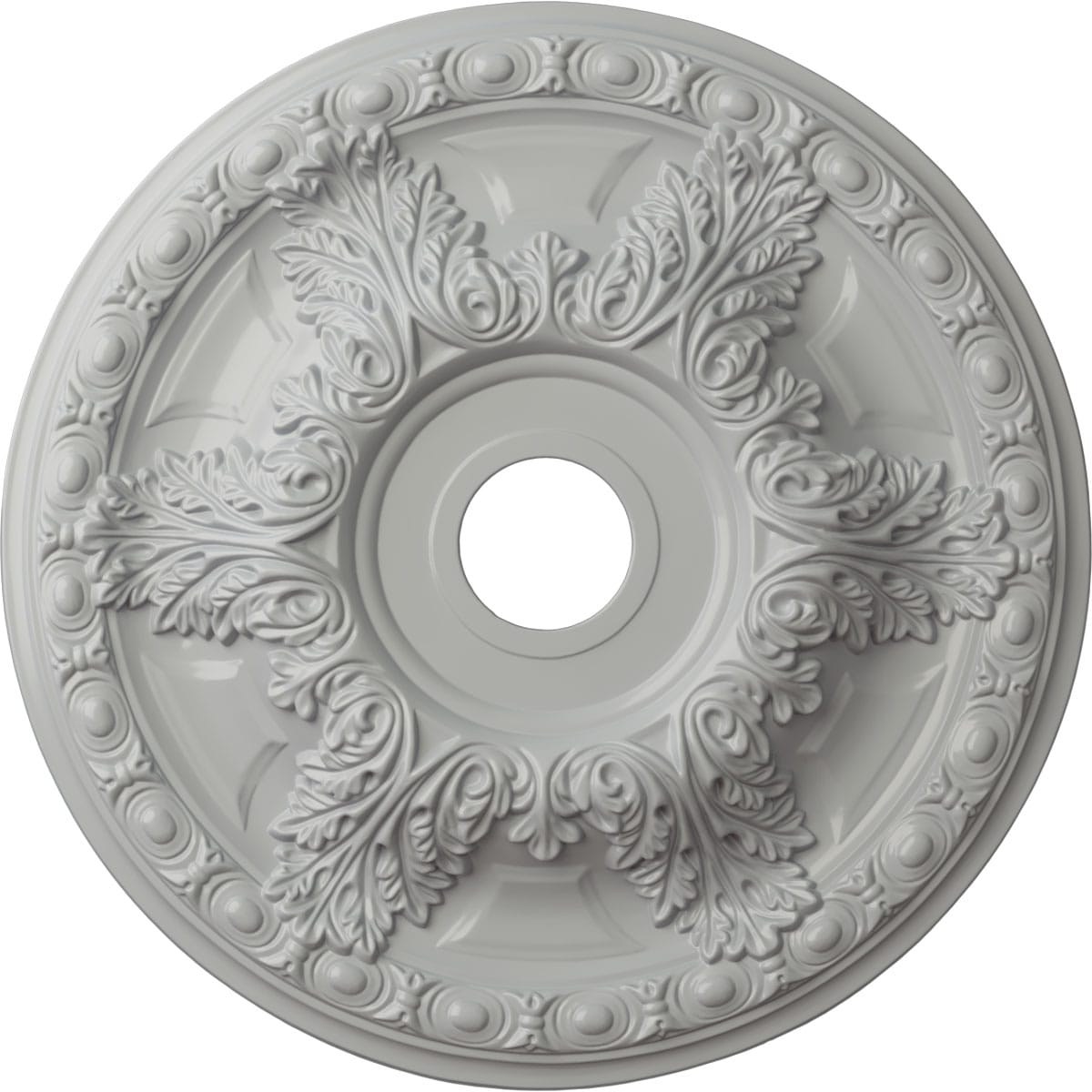 Ekena Millwork CM23GAFRF Granada 23.375-in W x 23.375-in L Painted Frost Polyurethane Whole Ceiling Medallion