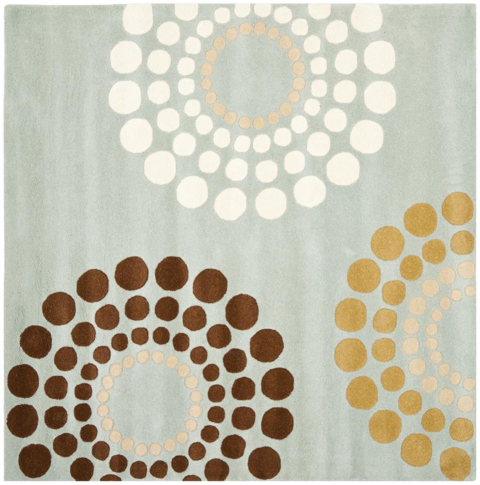 Soho 6' x 6' Square Blue/Multi Tufted Wool Area Rug