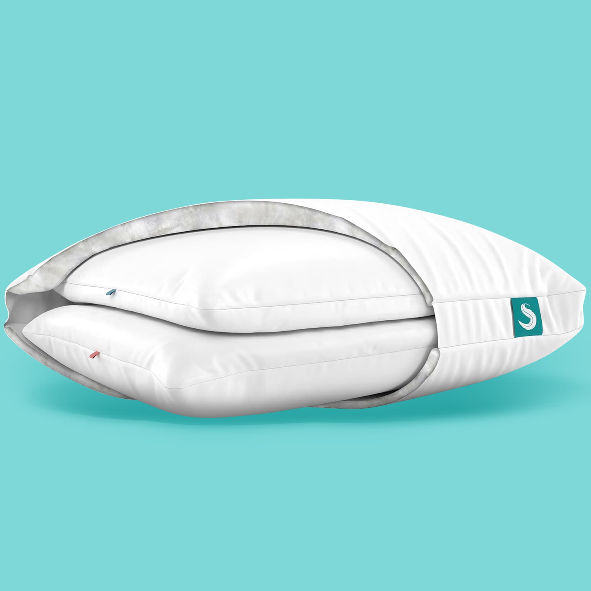 Sleepgram  Bed Support Sleeping Pillow with Microfiber Cover King Size White