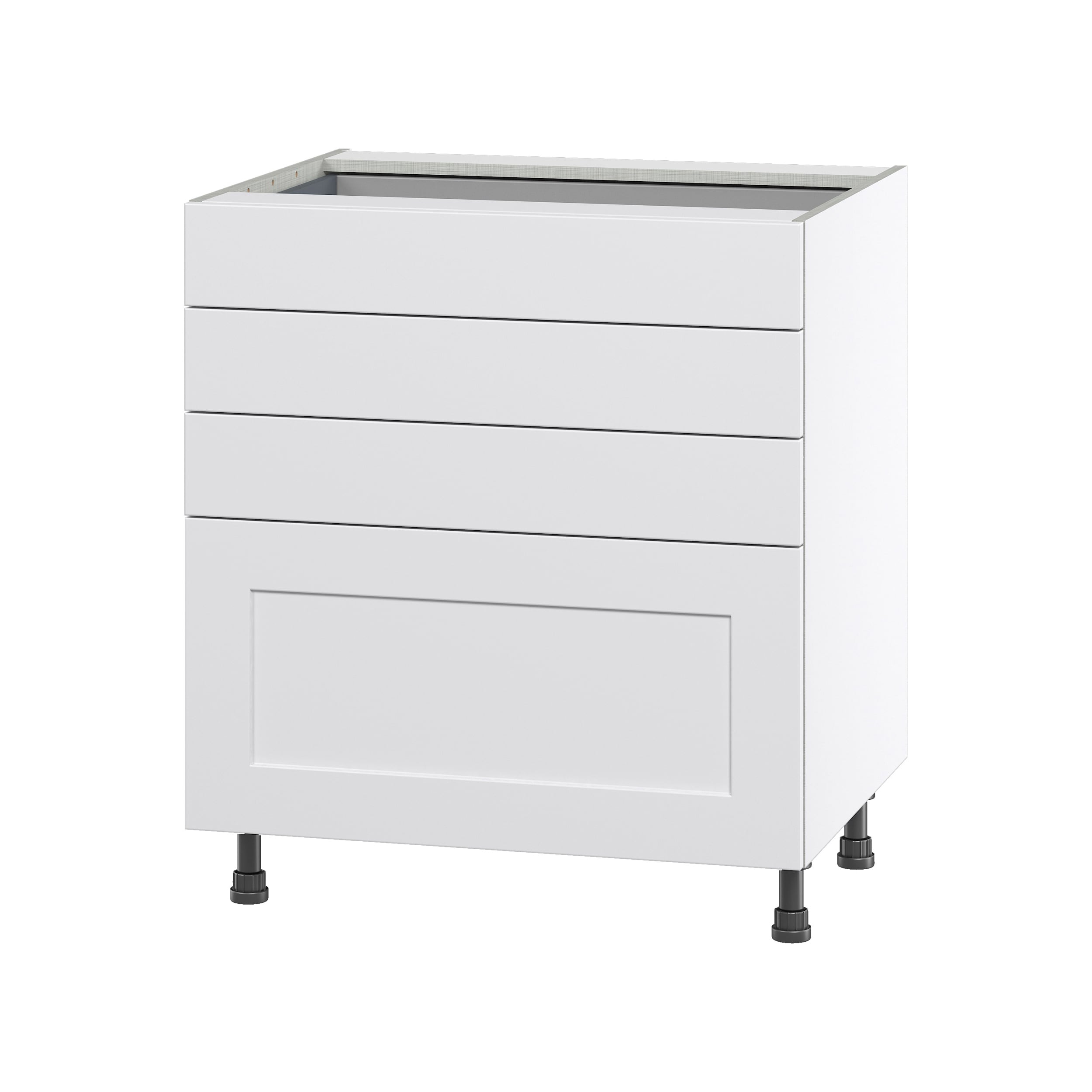Hugo&Borg DSB4D30-JO Jolie 30-in W x 34.5-in H x 24-in D Warm White 4 -Drawers Drawer Base Fully assembled Cabinet Shaker)