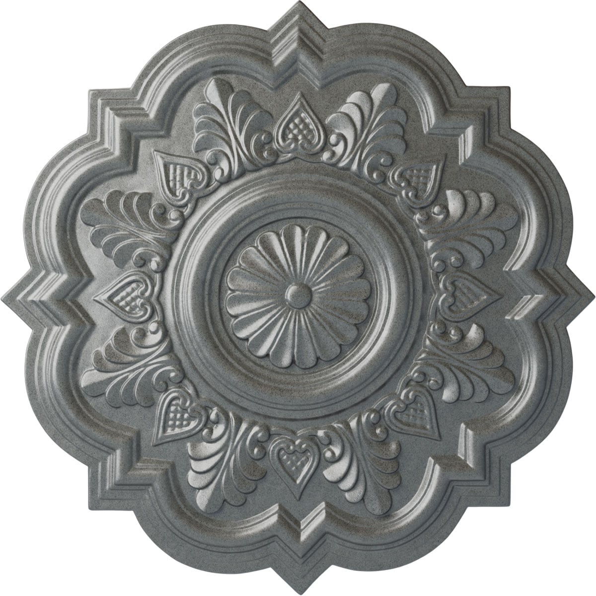 Ekena Millwork CM20DRPLS Deria 20.25-in W x 20.25-in L Painted Platinum Polyurethane Whole Ceiling Medallion