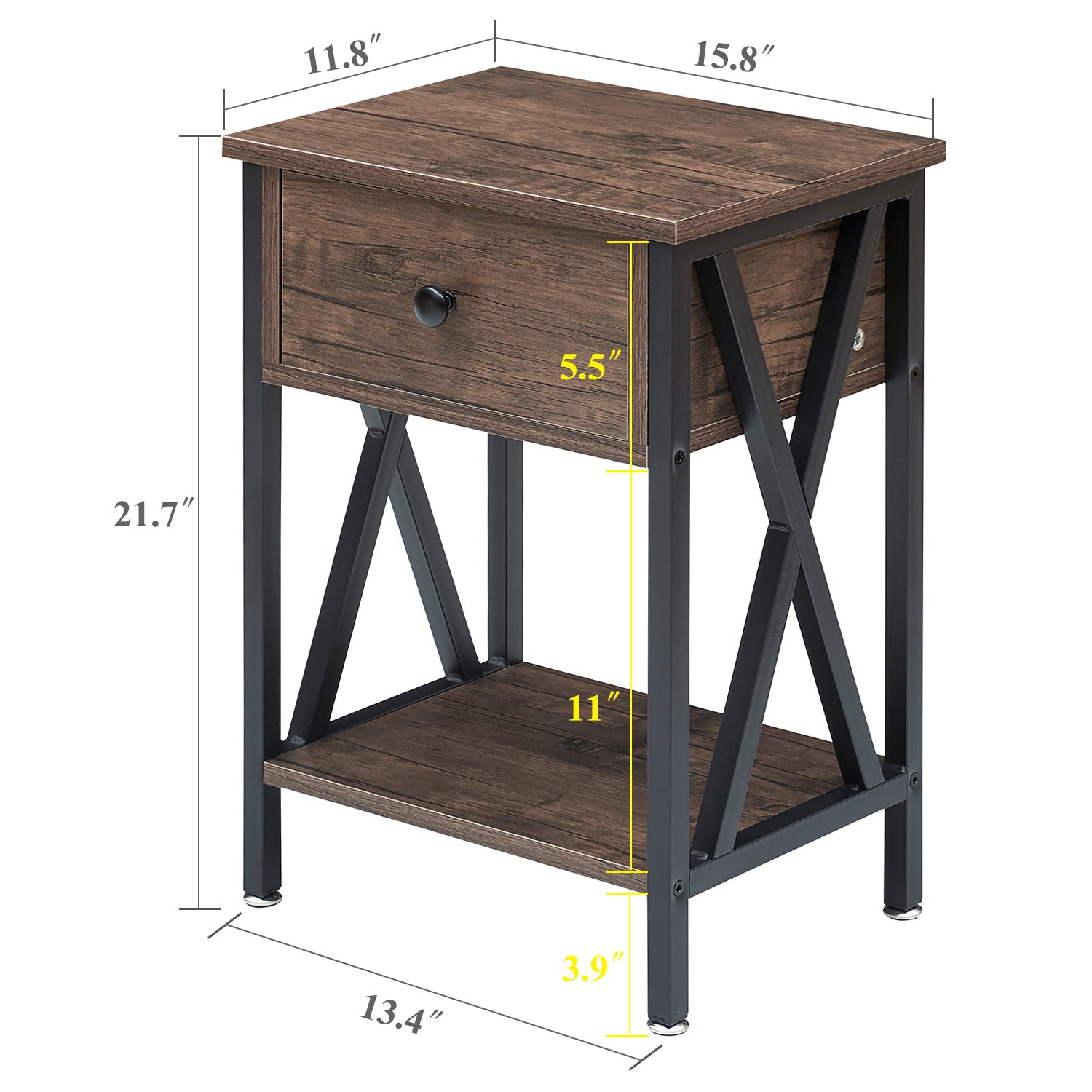 Vecelo LOE-DC-NS01-GRY-A2 nightstands - View #2