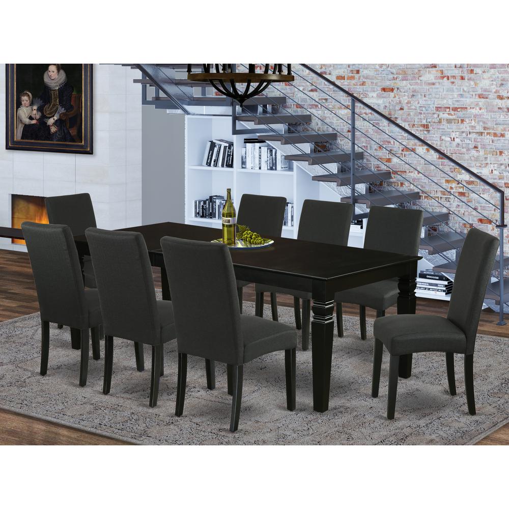 East West Furniture LGDR9-BLK-24 Dining-Sets - View #2